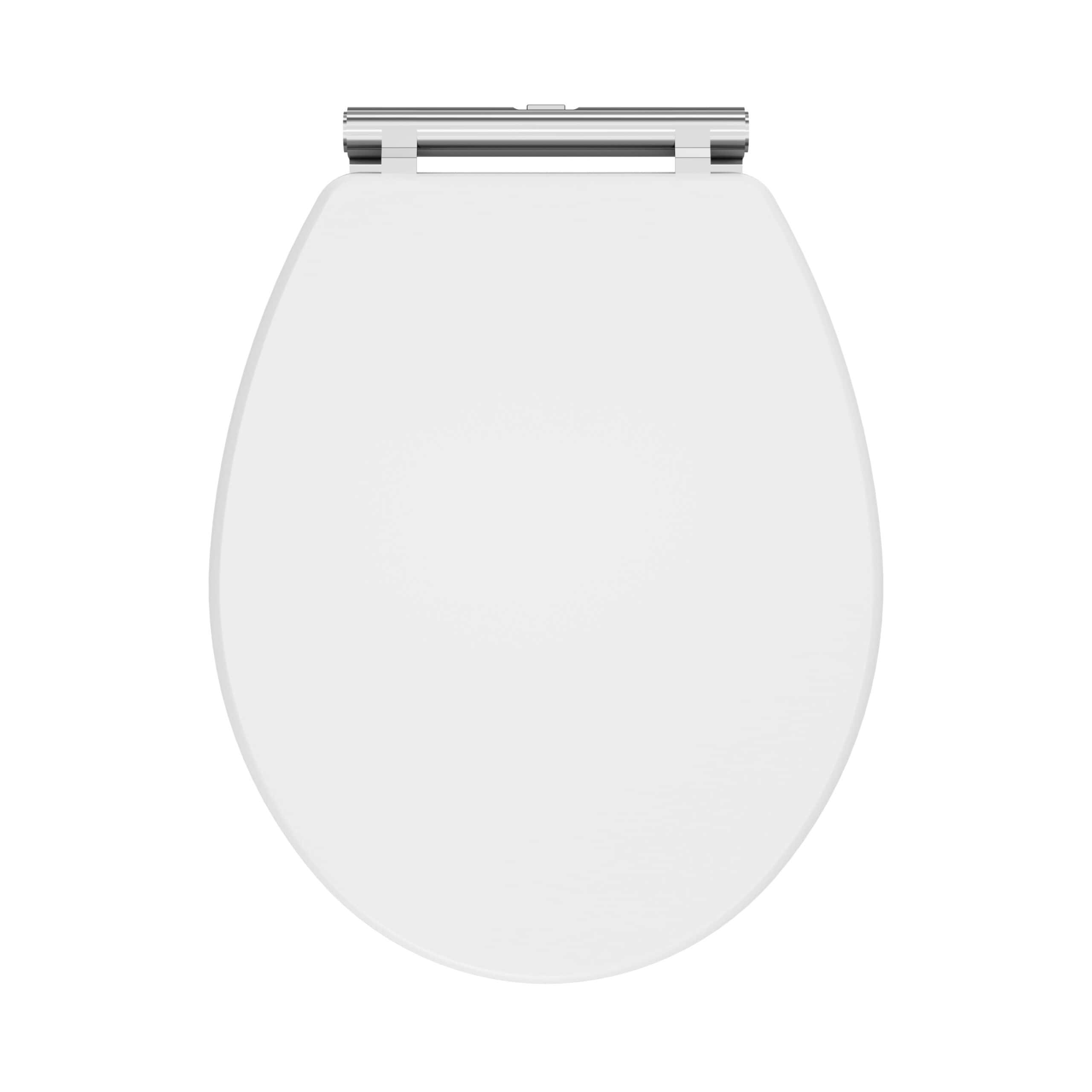 Anti-bacterial toilet seat cover with soft-close hinge, modern bathroom accessory, durable and hygienic hygienic toilet seat for bathroom renovations and upgrades, white colour, sleek design.