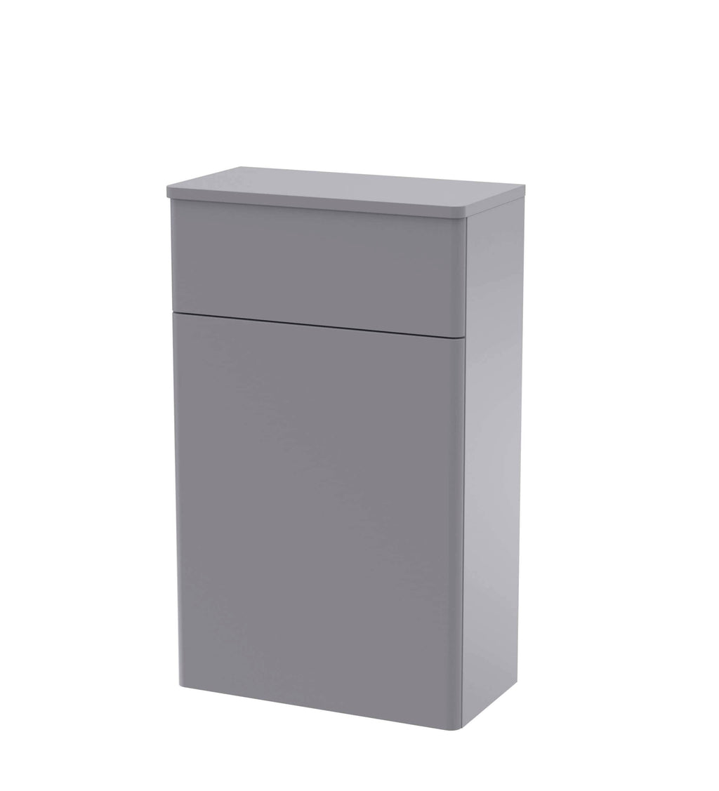 Smooth grey bathroom storage cabinet with sleek design for modern bathrooms and utilities.