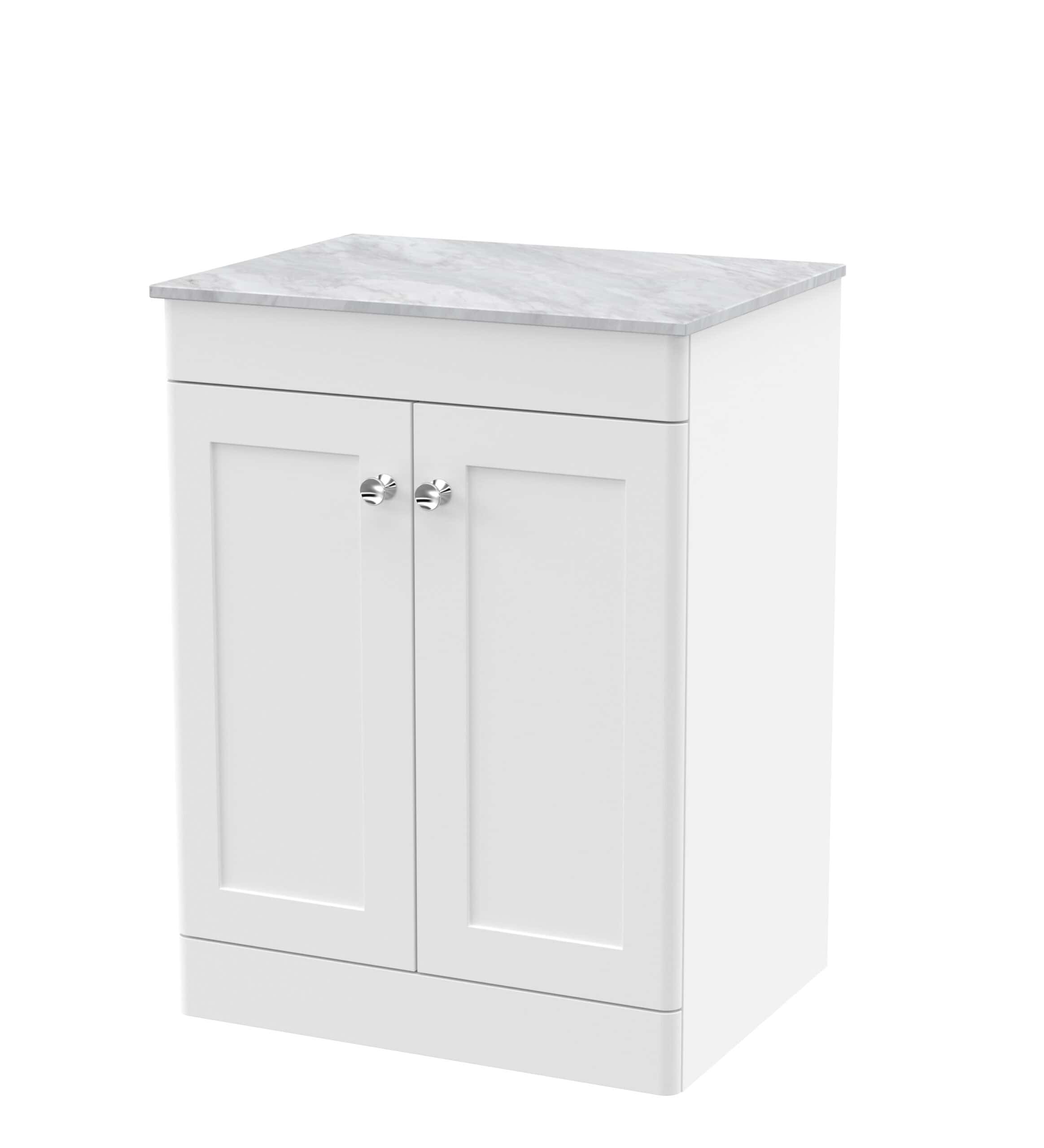 Contemporary white bathroom cabinet with marble top, ideal for bathroom storage and decoration. Perfect for modern bathroom design, combining functionality with aesthetic appeal.