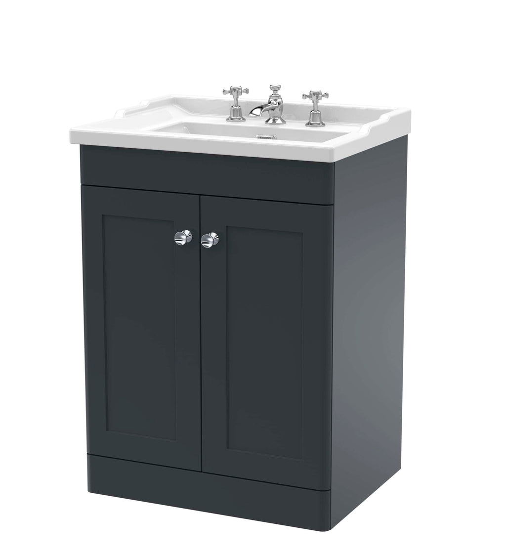 Polished bathroom vanity with ceramic sink and chrome taps, perfect for modern bathrooms. Stylish and functional bathroom furniture from Bubly Bathrooms UK.