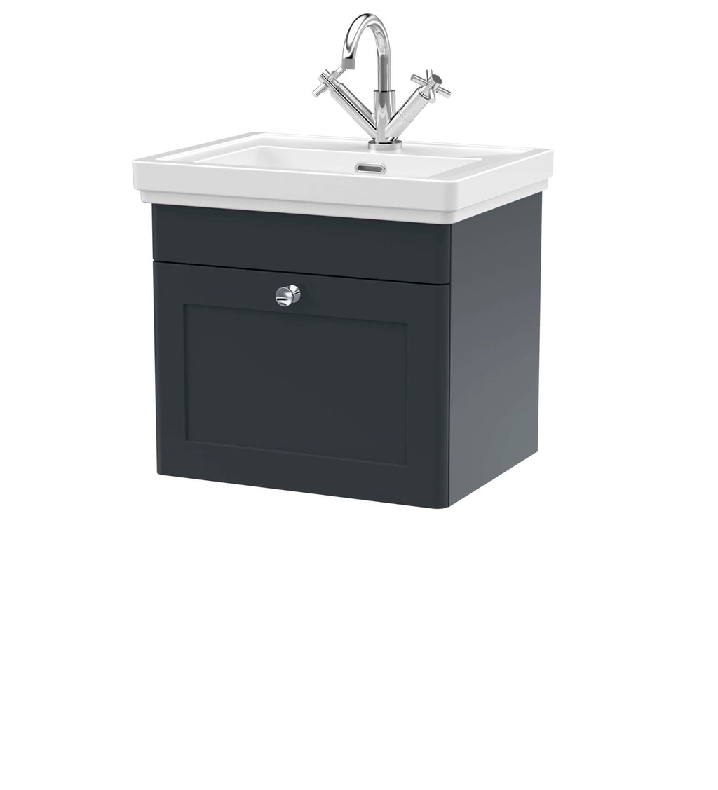 Ceramic bathroom sink with storage cabinet and chrome mixer tap, ideal for modern bathroom or washroom. Stylish and functional design for effective space utilisation.