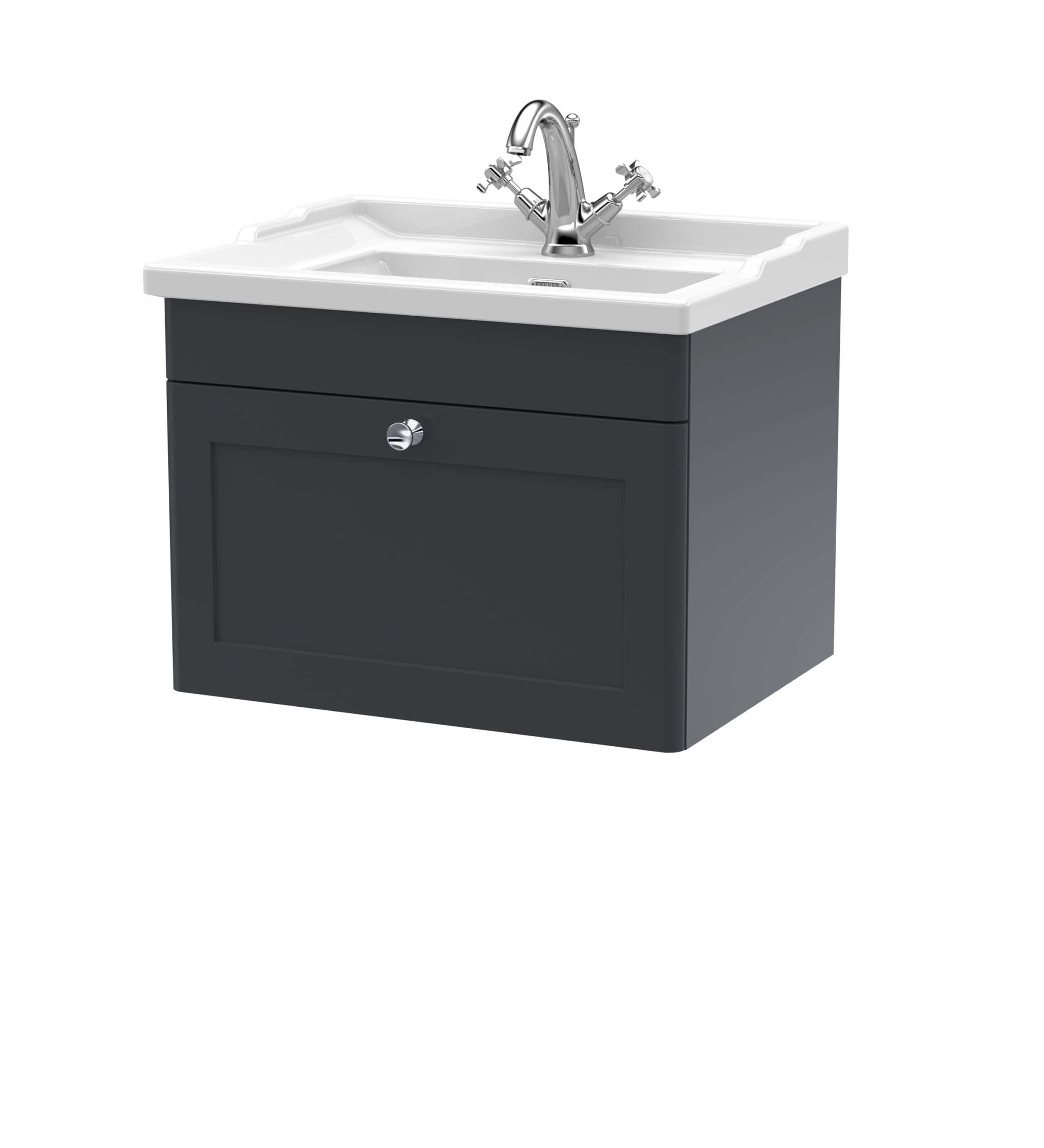 Shower bathroom vanity unit with sink and chrome mixer tap, ideal for modern bathrooms and plumbing fixtures.