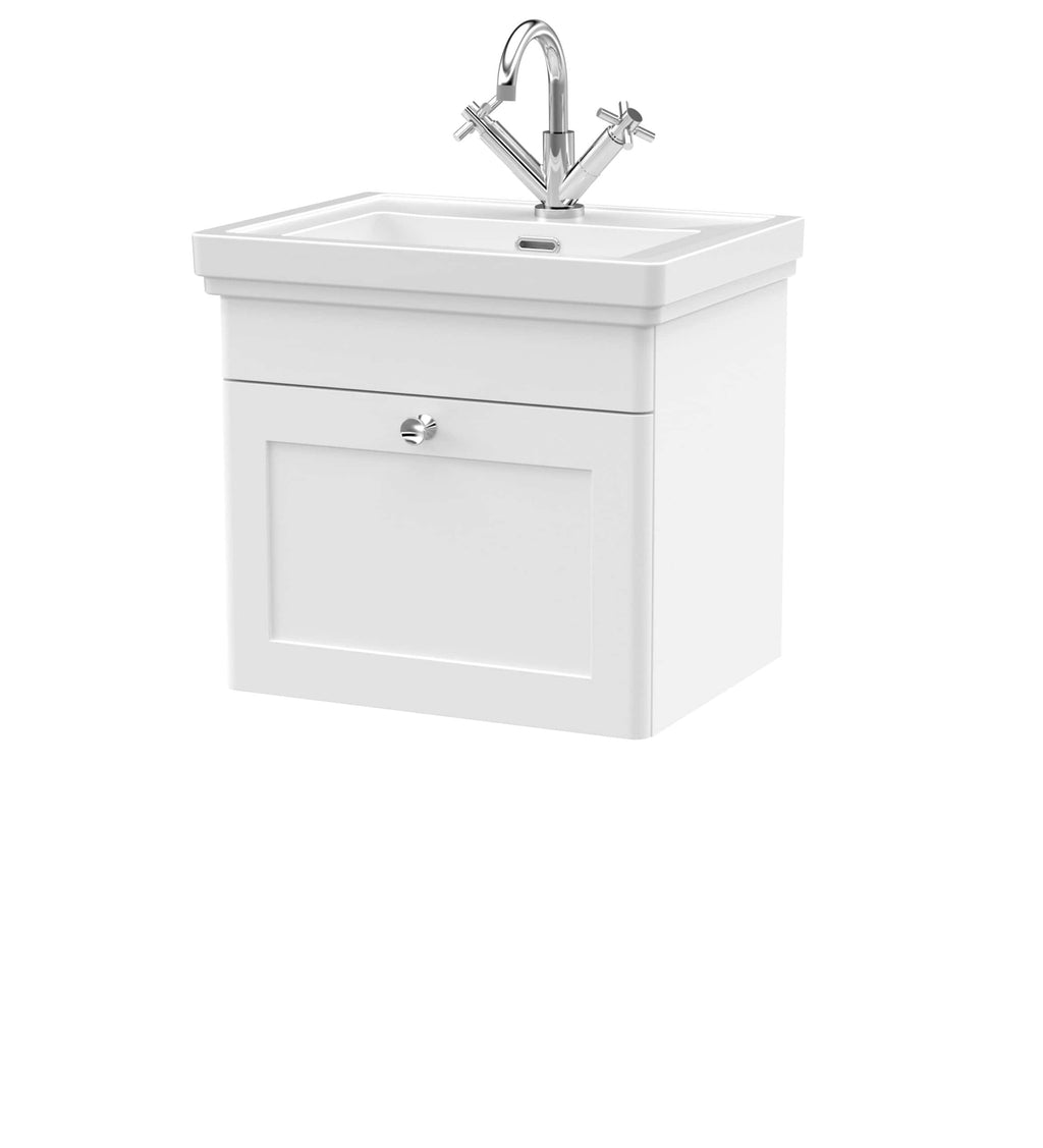 Brassware bathroom sink with cabinet and chrome taps, modern and sleek design, ideal for contemporary bathroom installations.