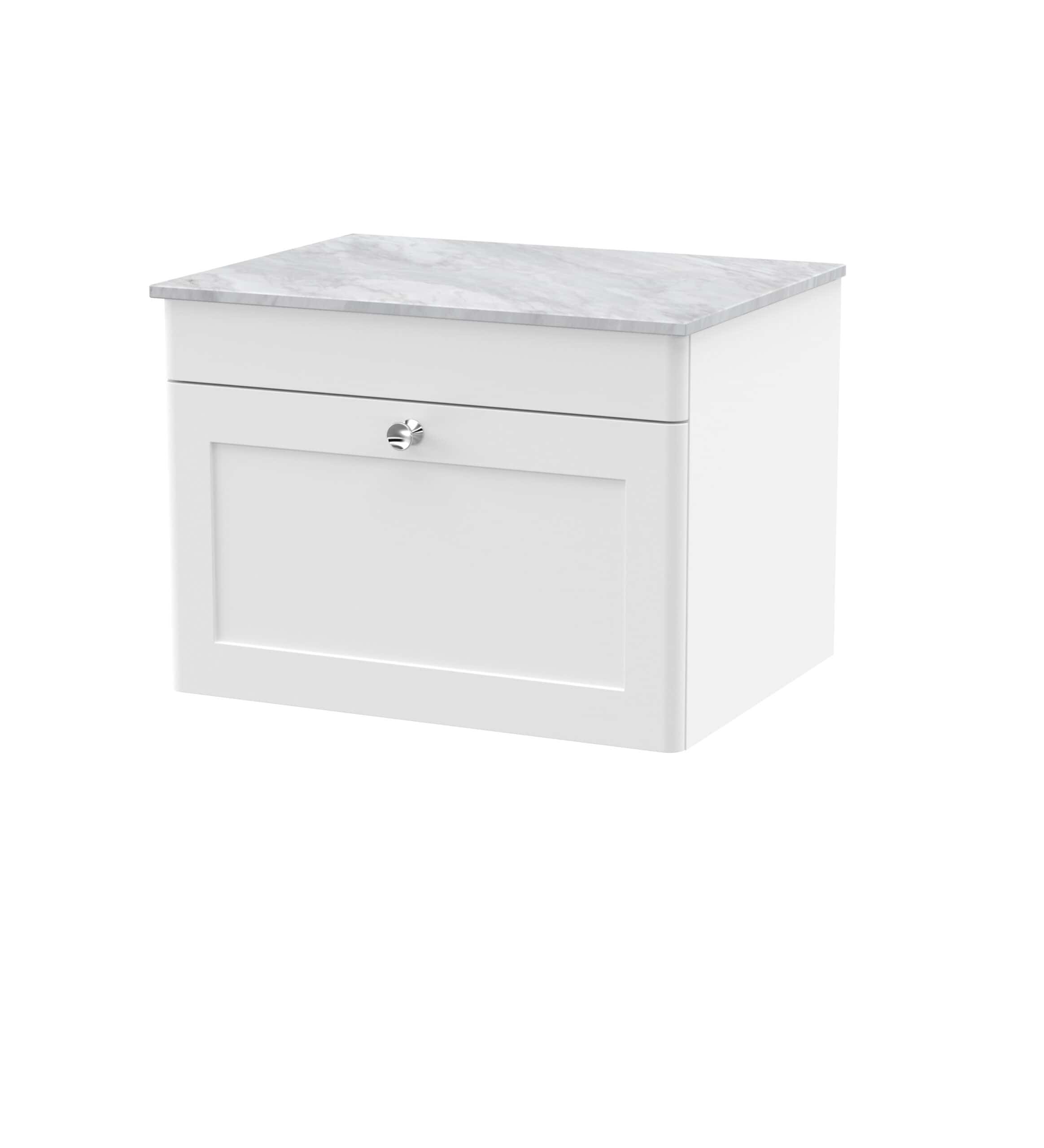 Elegant white bathroom wall cabinet with marble top for stylish bathroom storage. Perfect for contemporary bathroom decor and space optimisation. Durable and easy to clean.