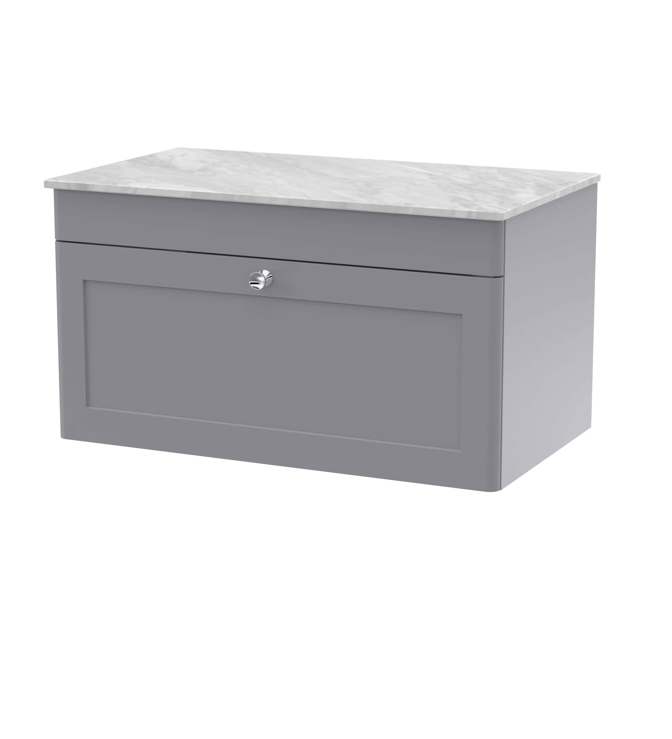 Stylish grey bathroom storage cabinet with marble top, perfect for modern bathroom organisation and decor. Durable, functional, and elegant for bathroom furniture solutions.