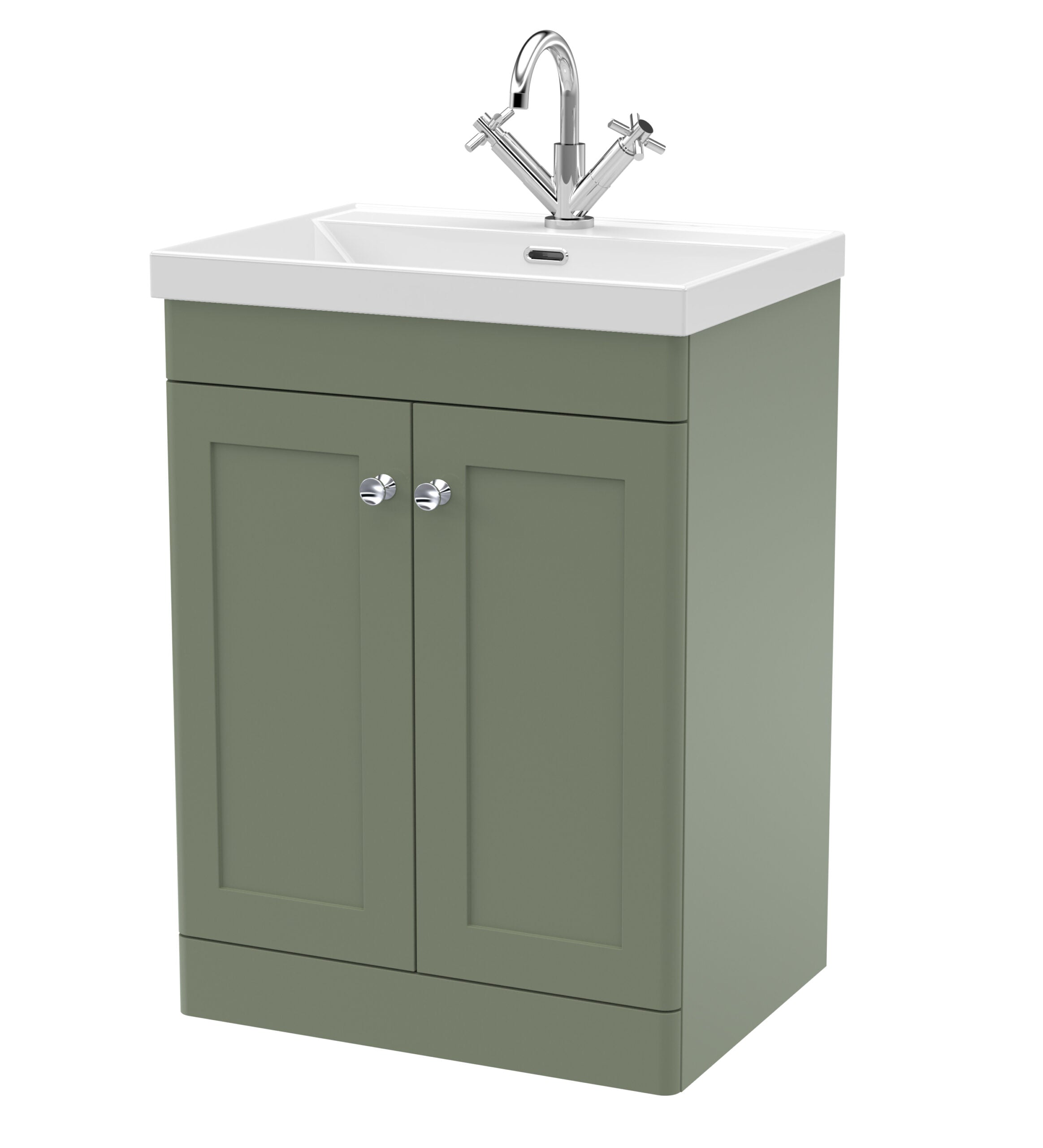 Polished bathroom vanity with basin, modern sink unit, green storage cabinet and chrome tap, ideal for stylish bathroom upgrades.