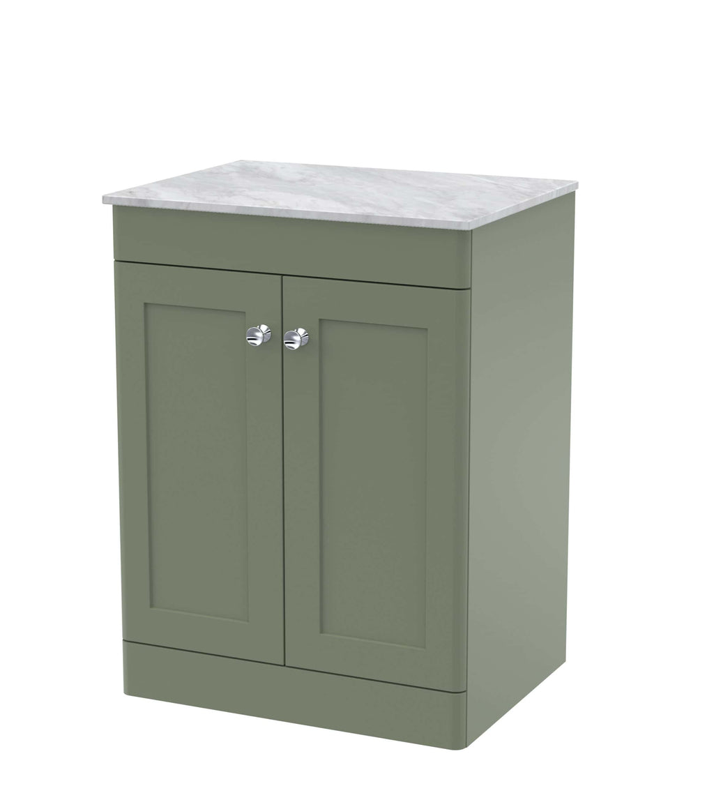 Nuie Classique 2 Door Floorstanding Vanity Unit With Worktop - 610mm