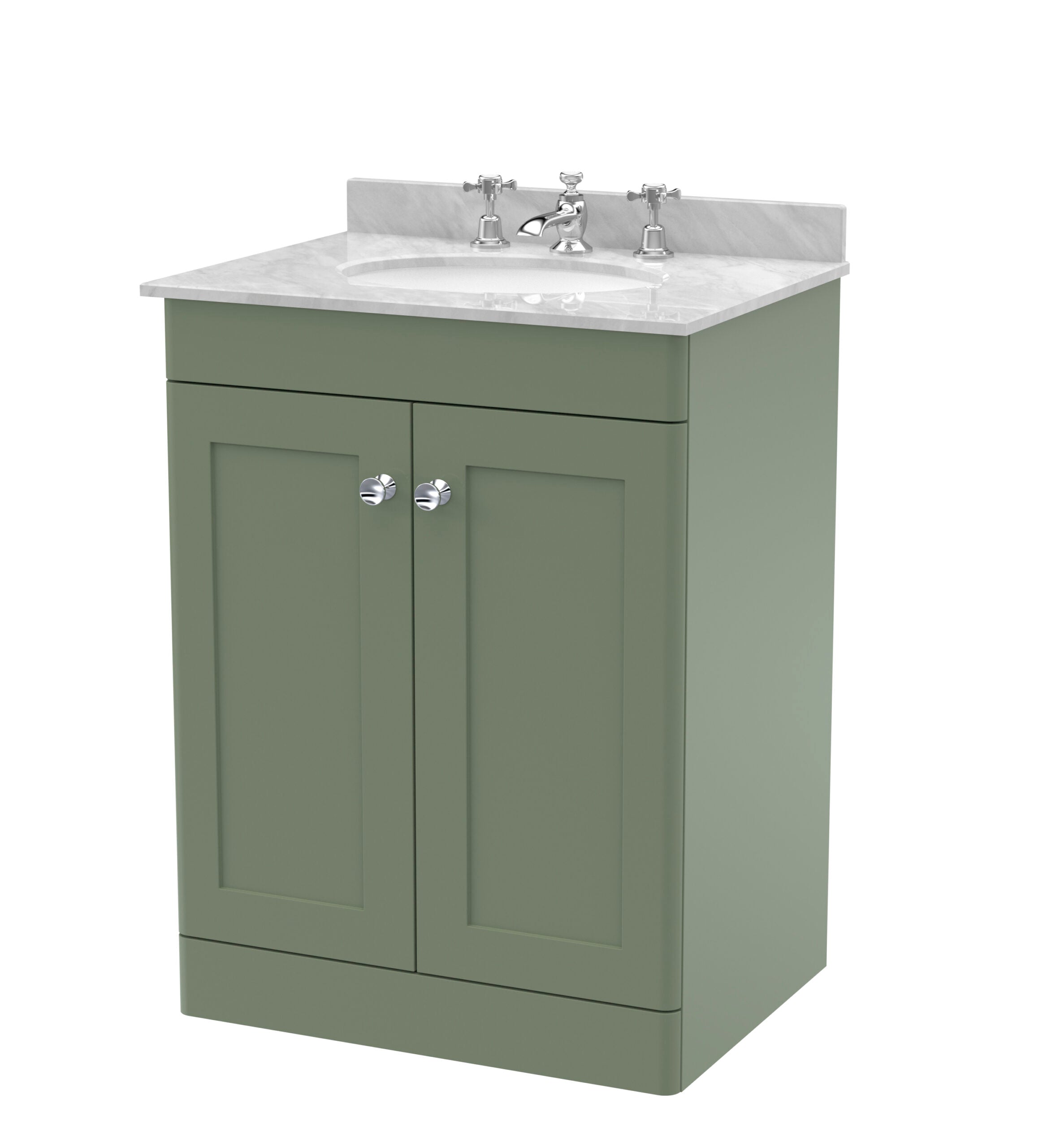 Polished bathroom vanity unit with marble top and chrome fixtures, stylish and practical for modern bathroom designs.