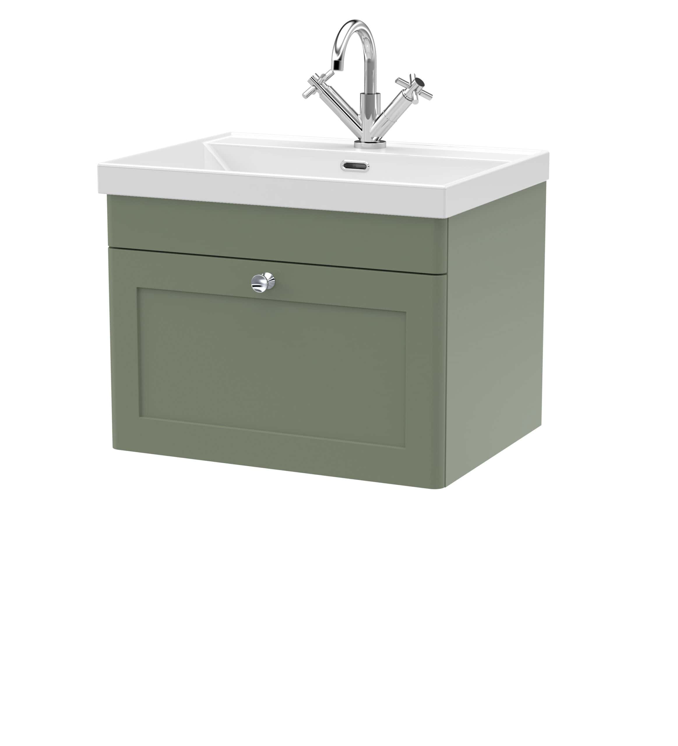 Modern bathroom vanity with integrated sink and chrome faucet for stylish bathroom design.