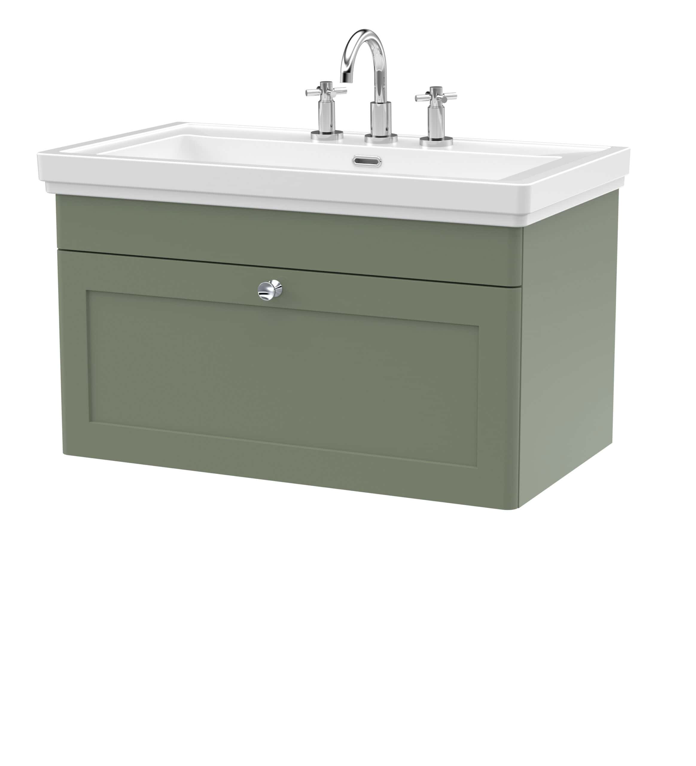Polished bathroom vanity with white ceramic sink and chrome faucet, featuring storage cabinet, ideal for modern and traditional bathroom renovation projects.