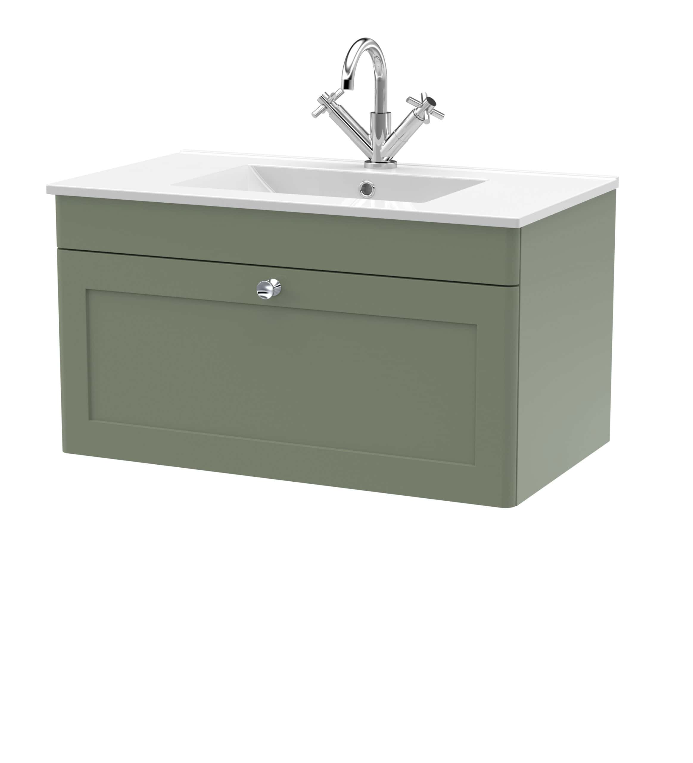 Luxury bathroom vanity unit with integrated sink and chrome faucet, perfect for contemporary bathroom designs. Durable, stylish, and functional storage solution for modern bathrooms.