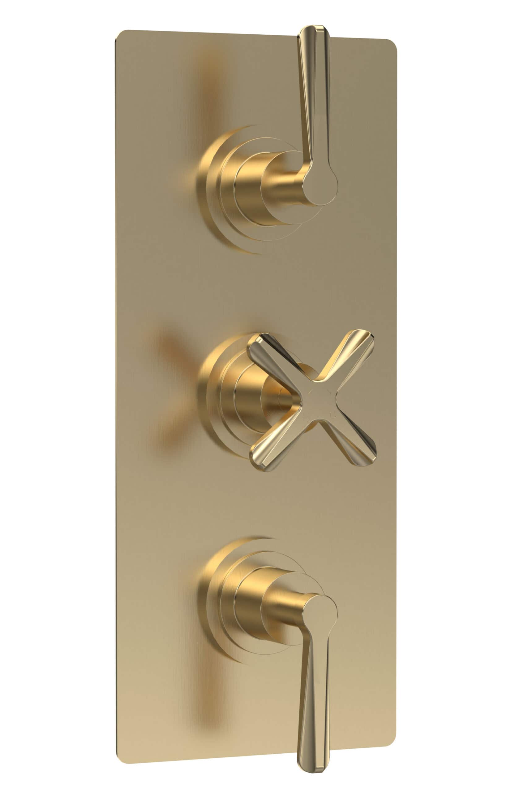 Sleek gold shower valve, modern bathroom fixture for comfortable and stylish shower control.