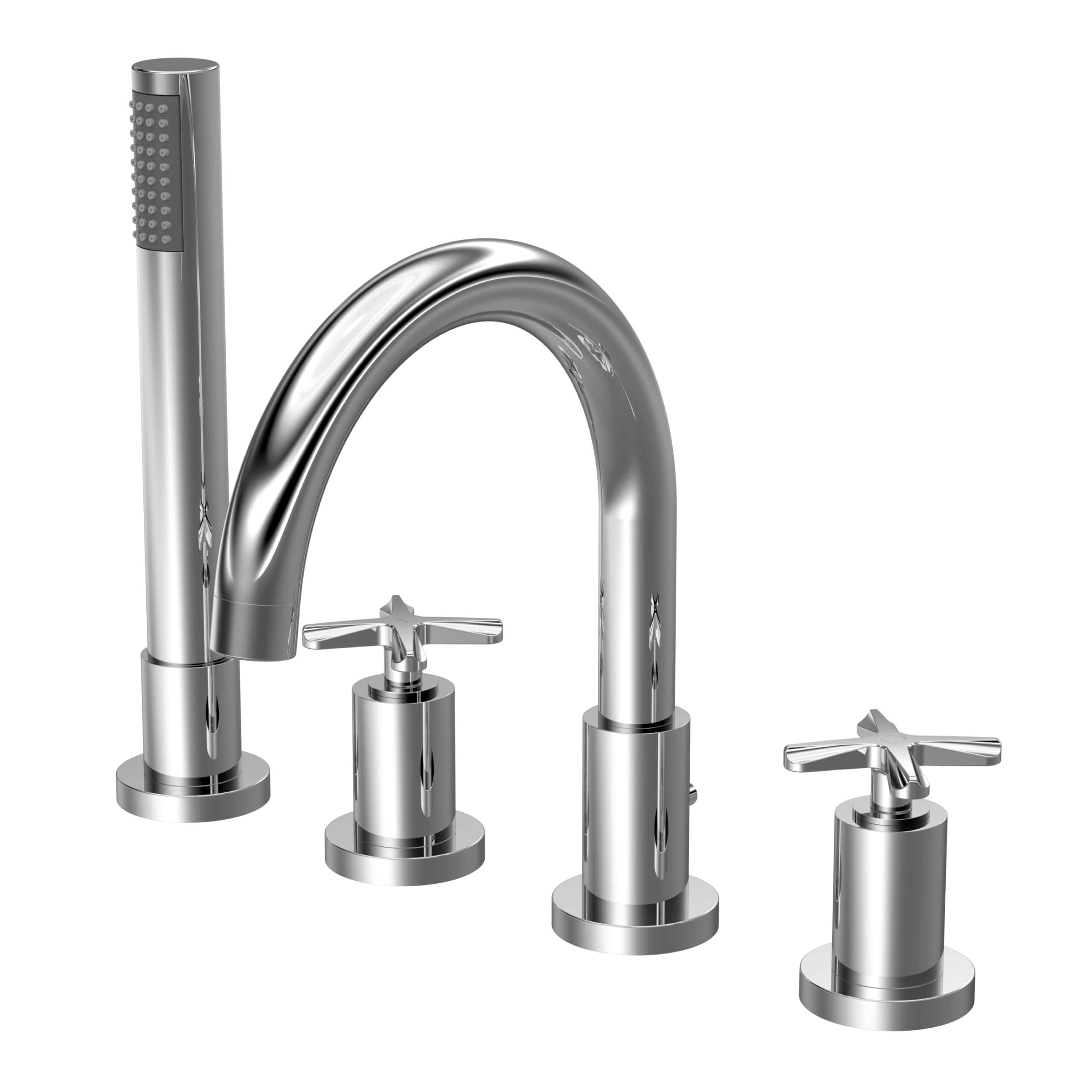 Sleek modern chrome bathroom mixer tap with separate hot and cold water handles, perfect for contemporary and traditional bathroom designs. Durable and stylish for kitchen or bathroom use.