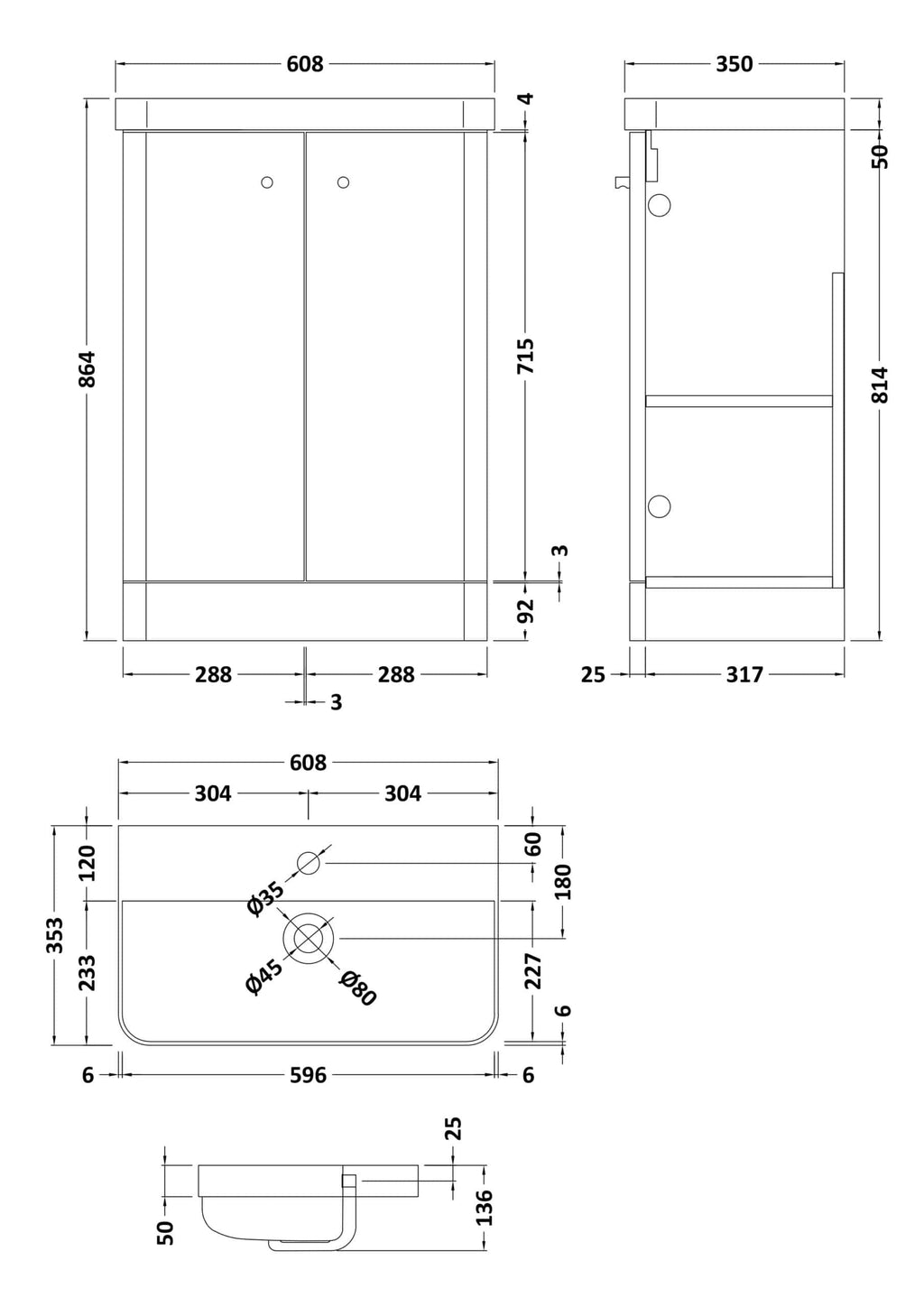 Precision bathroom vanity unit layout with detailed measurements for optimal bathroom renovation. Featuring a sleek design, ample storage, and space-efficient dimensions for modern bathrooms.