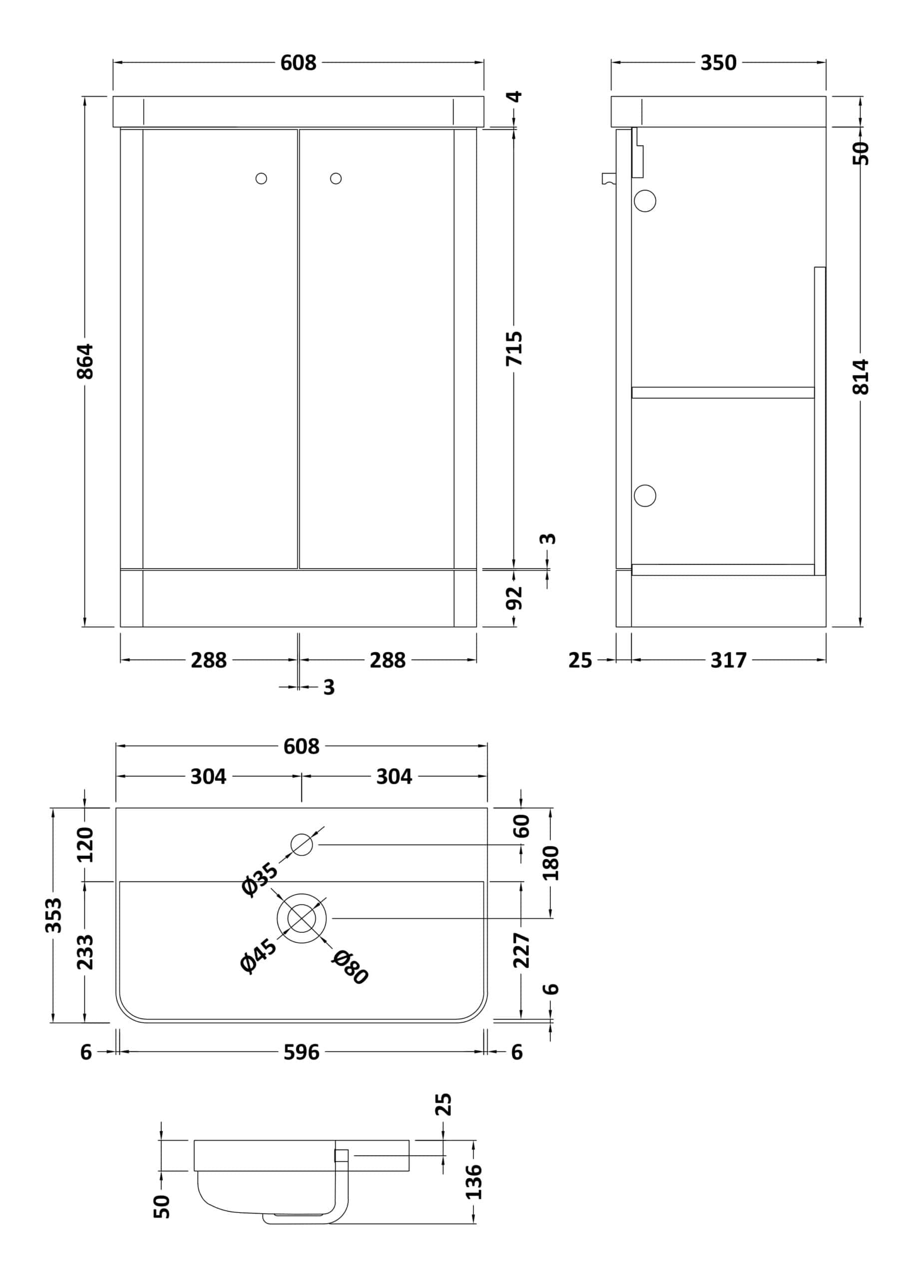 Precision bathroom vanity unit layout with detailed measurements for optimal bathroom renovation. Featuring a sleek design, ample storage, and space-efficient dimensions for modern bathrooms.