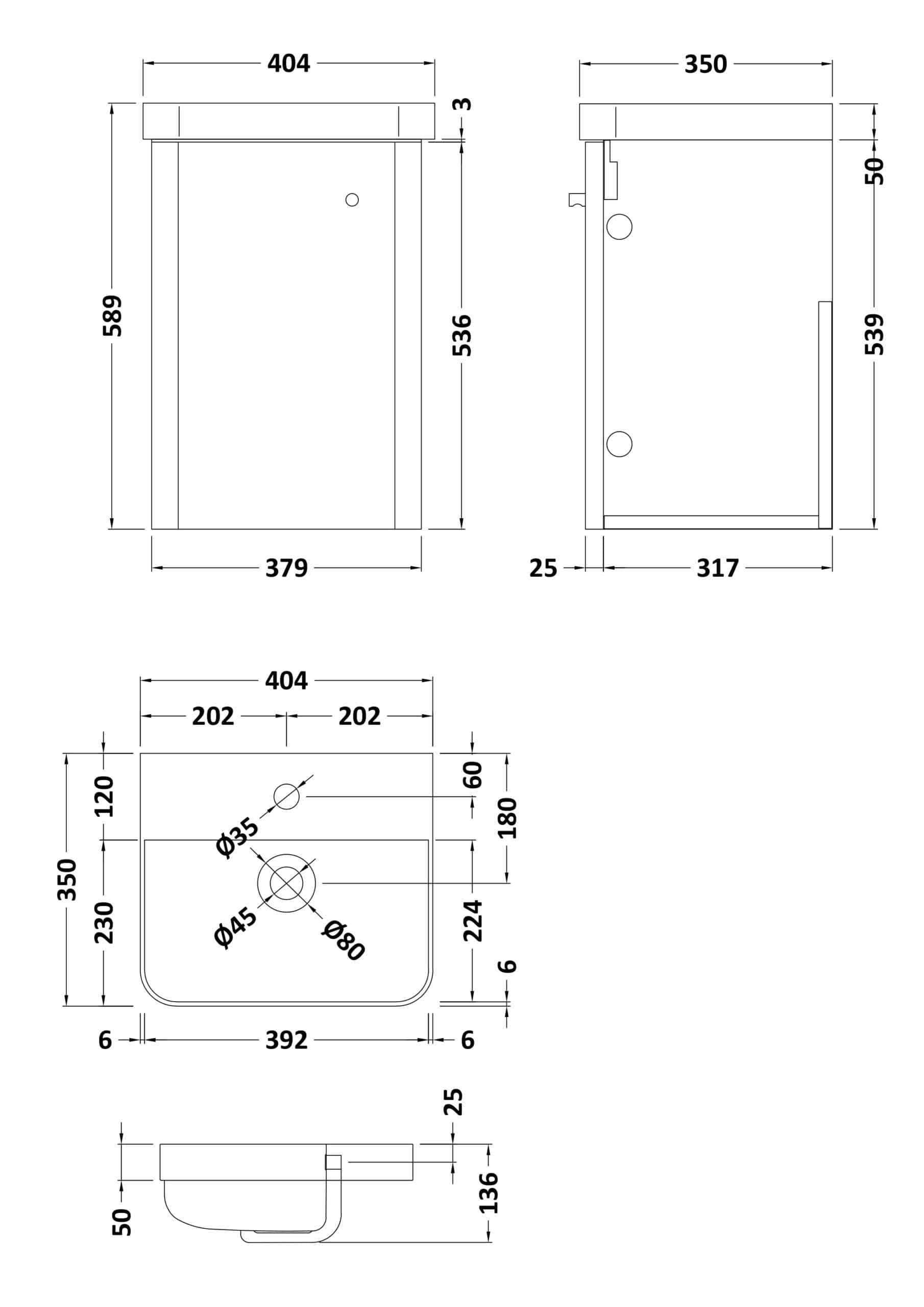 High-quality bathroom vanity unit with detailed technical drawing, including dimensions for installation and design, perfect for modern bathroom remodels and renovations.