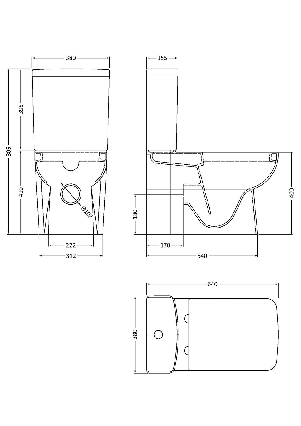 Sleek modern toilet design with detailed technical blueprint, featuring precise measurements for bathroom renovation projects, ideal for stylish Bubly bathrooms.