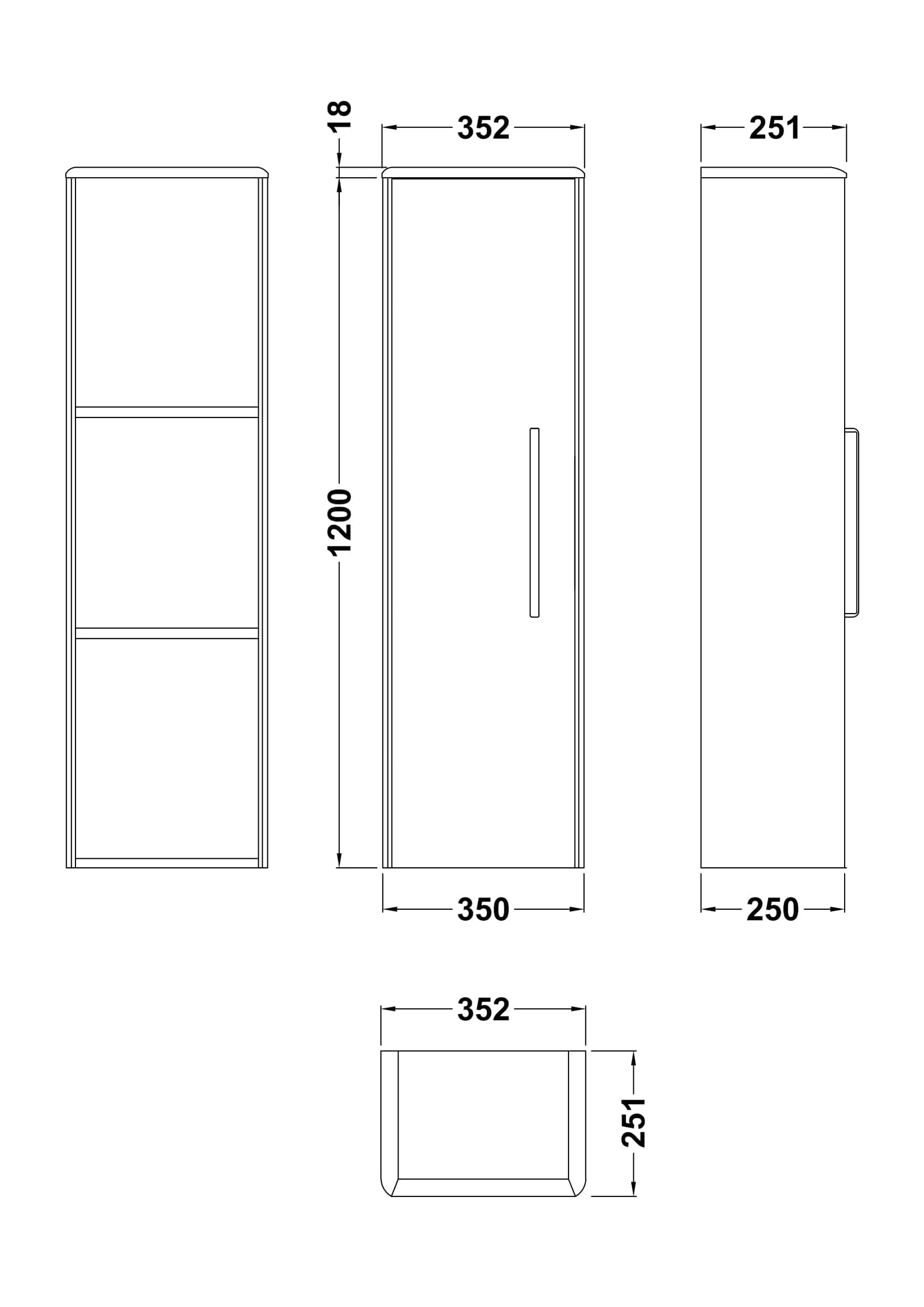 Sleek white bathroom cabinet with vertical handle, ideal for modern bubly bathrooms, offering storage and style. Perfect for organising toiletries in residential or commercial settings.