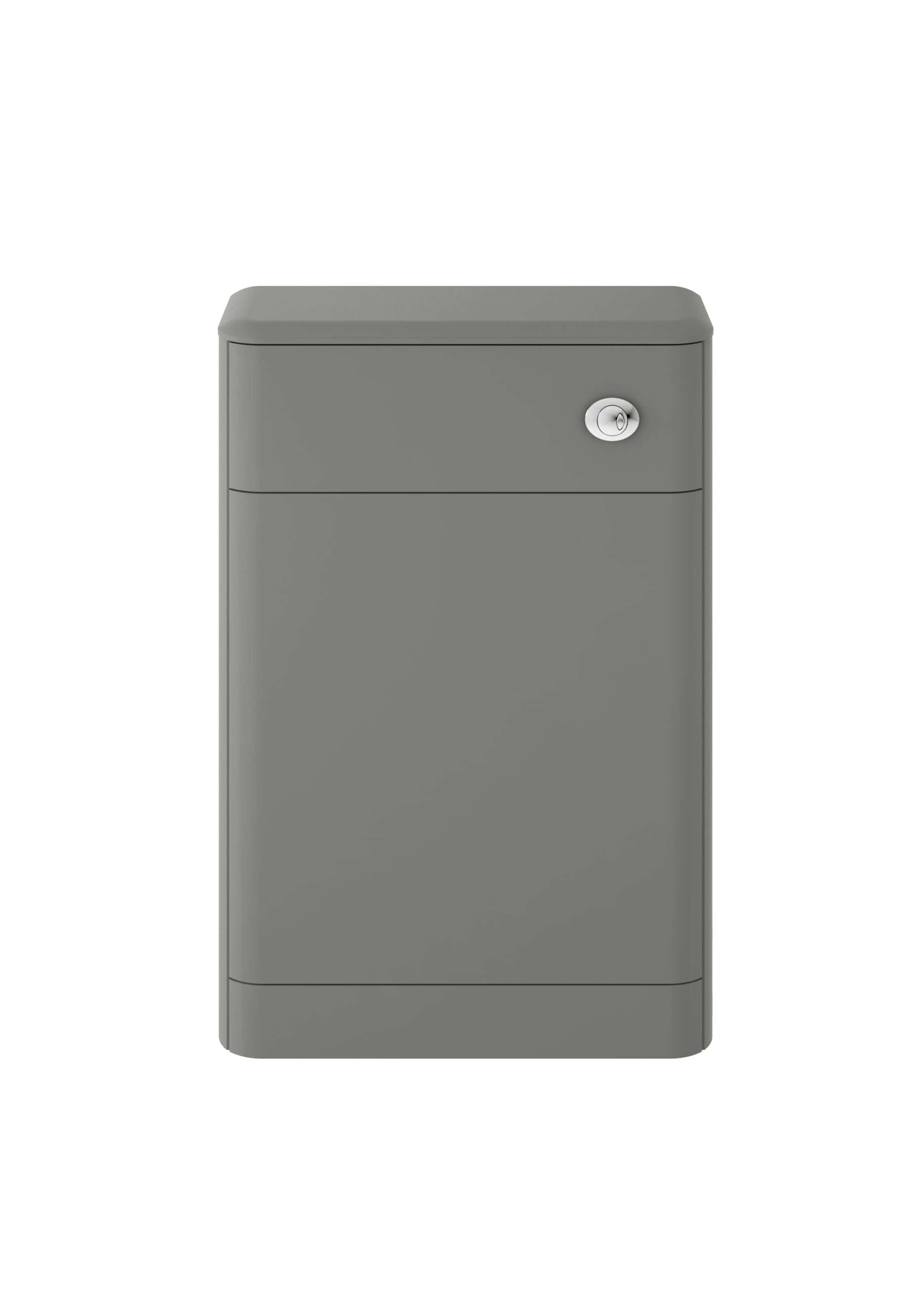 Plumber's grey tool cabinet for bathroom storage, durable and compact, ideal for organising bathroom accessories and tools.