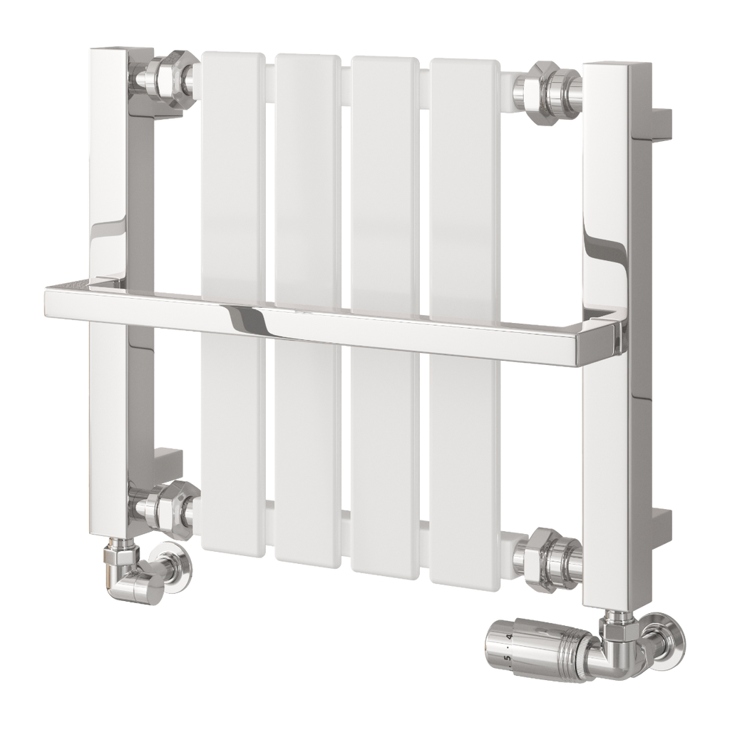 Reina Ashen White Heated Towel Rail 400mm X 490mm