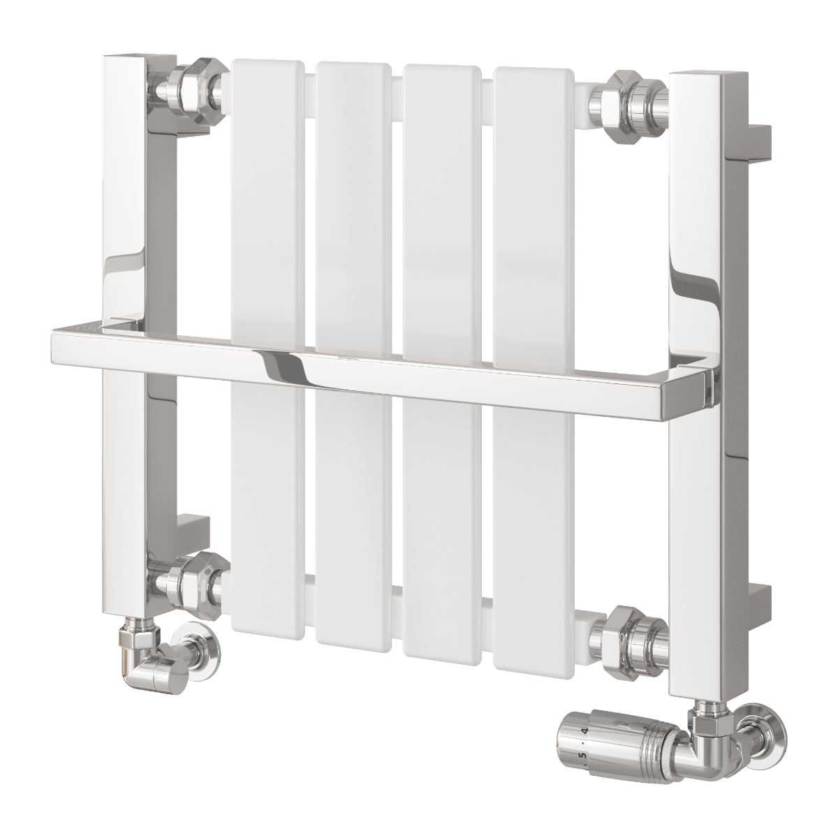 Reina Ashen White Heated Towel Rail 400mm X 490mm