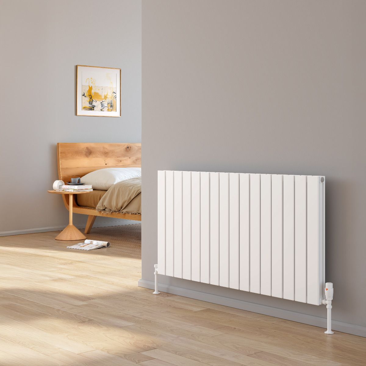 Reina Piatto Horizontal Double White Designer Radiator