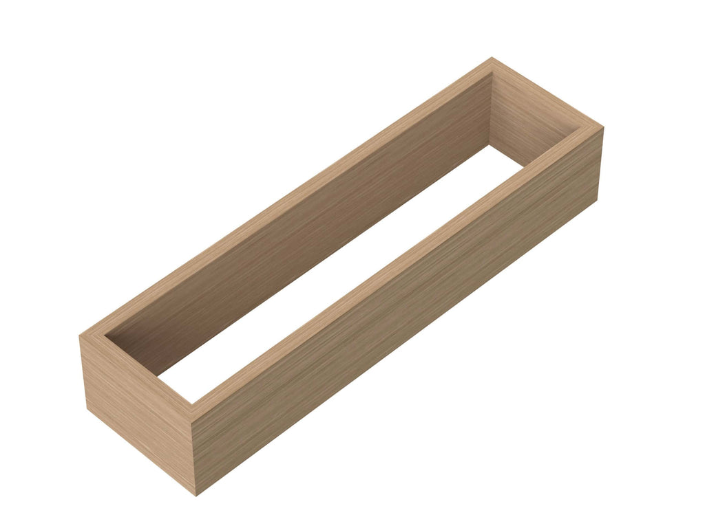 Sleek wooden bath tray for luxurious bathroom relaxation, custom crafted from natural wood to enhance modern bathroom aesthetics and functionality.