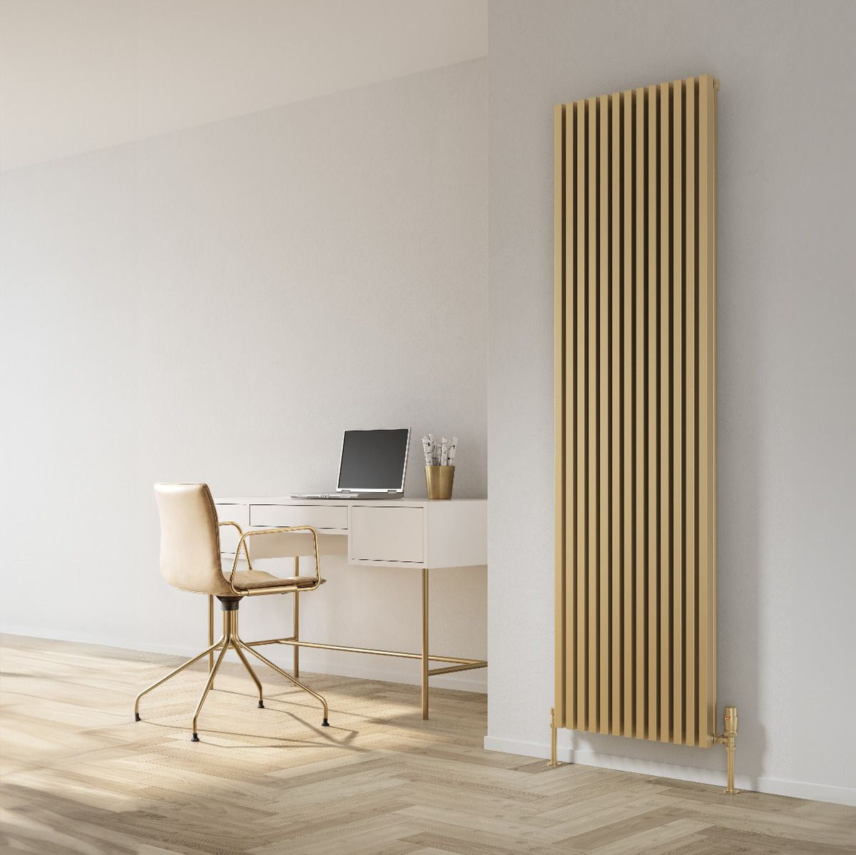 Reina Albano Brass Vertical Designer Radiator