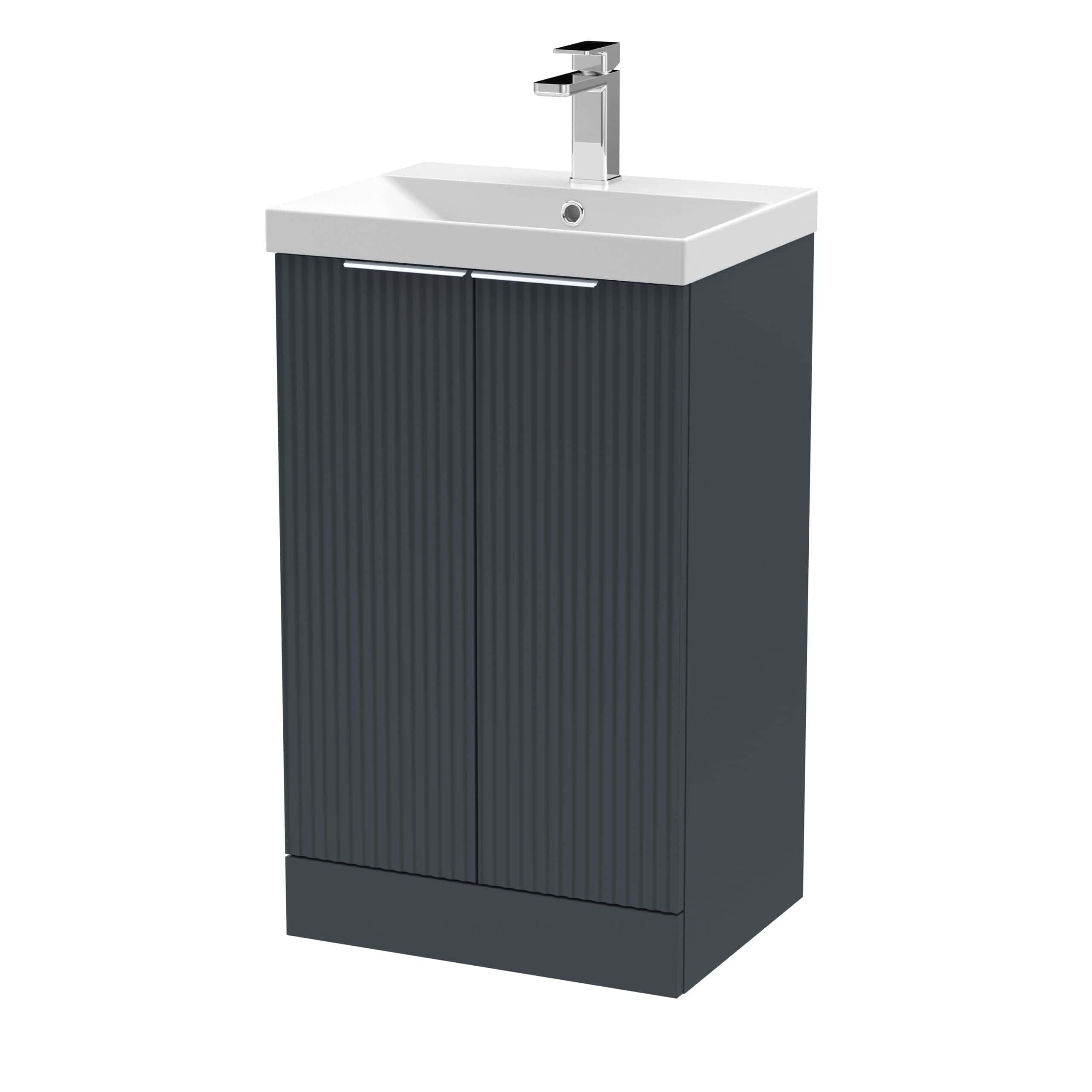 Contemporary bathroom vanity unit with integrated sink and modern tap, ideal for stylish bathroom upgrades. Perfect for compact spaces, combining functionality and sleek design.