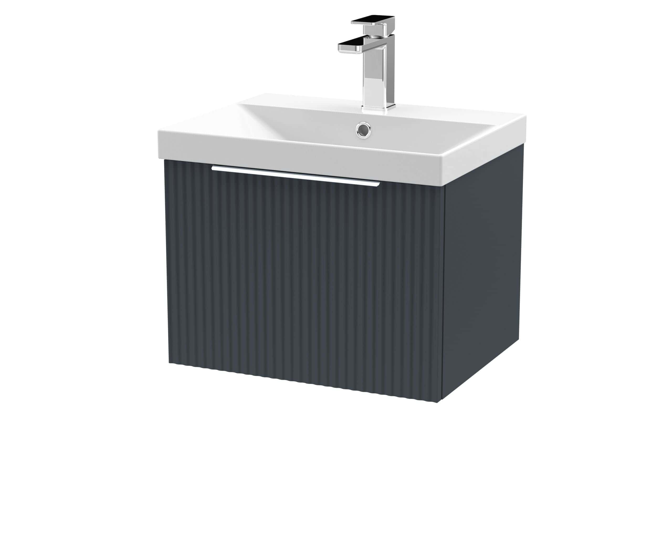 Polished bathroom vanity unit with integrated sink and modern chrome tap for contemporary bathroom design. Suitable for stylish and functional bathroom spaces.