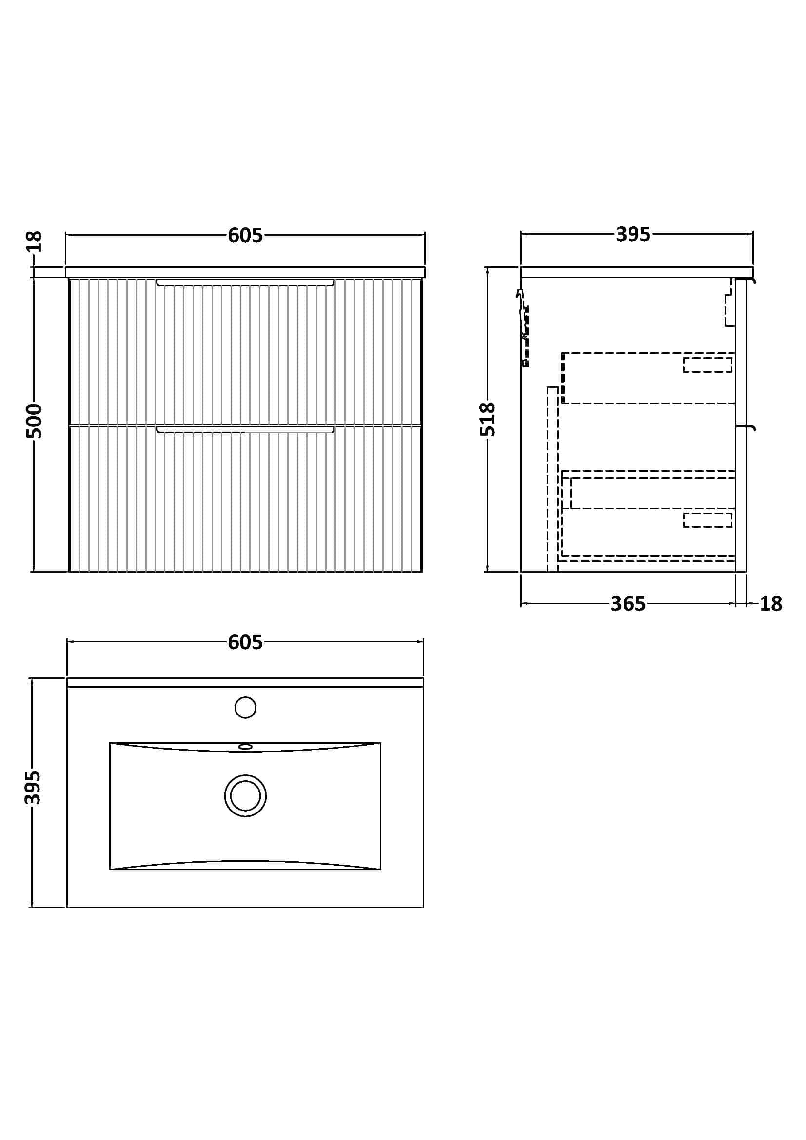 Modern bathroom vanity unit with integrated sink, sleek design, and detailed technical drawings. Perfect for contemporary bathroom renovations.
