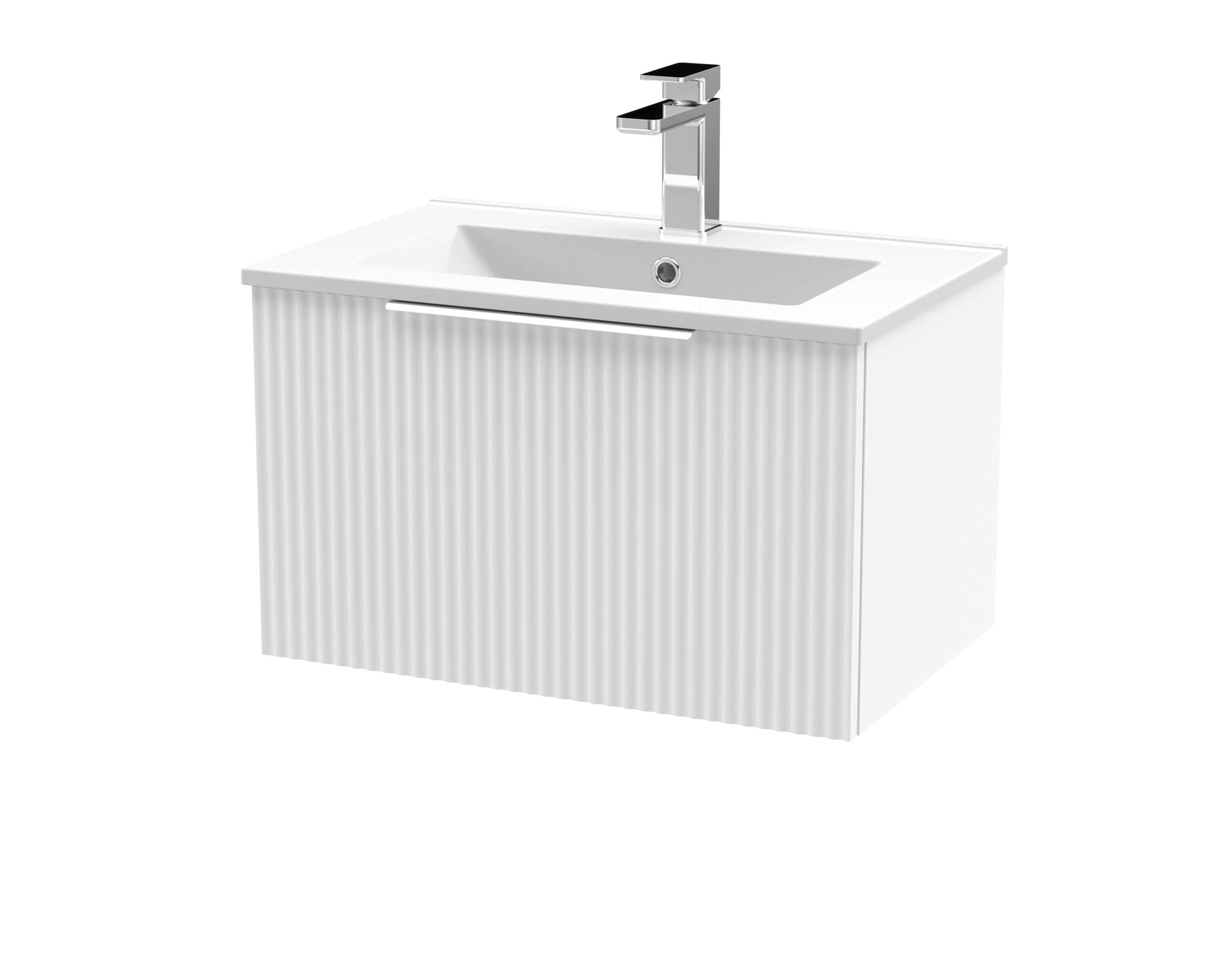 Hudson Reed Fluted 1 Drawer Wall Hung Vanity Unit With Basin 2 - 1 TH