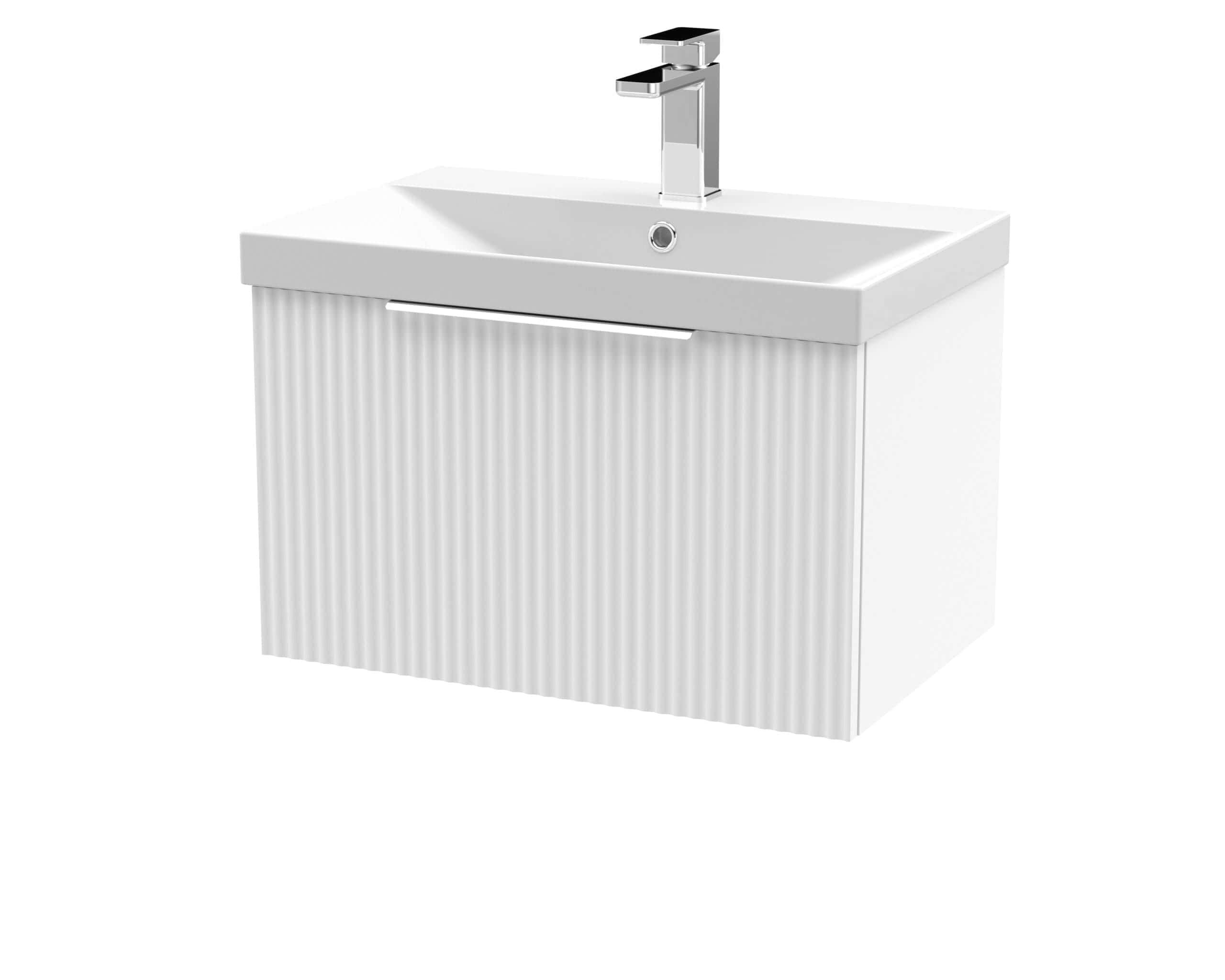 Hudson Reed Fluted 1 Drawer Wall Hung Vanity Unit With Basin 3 - 1 TH