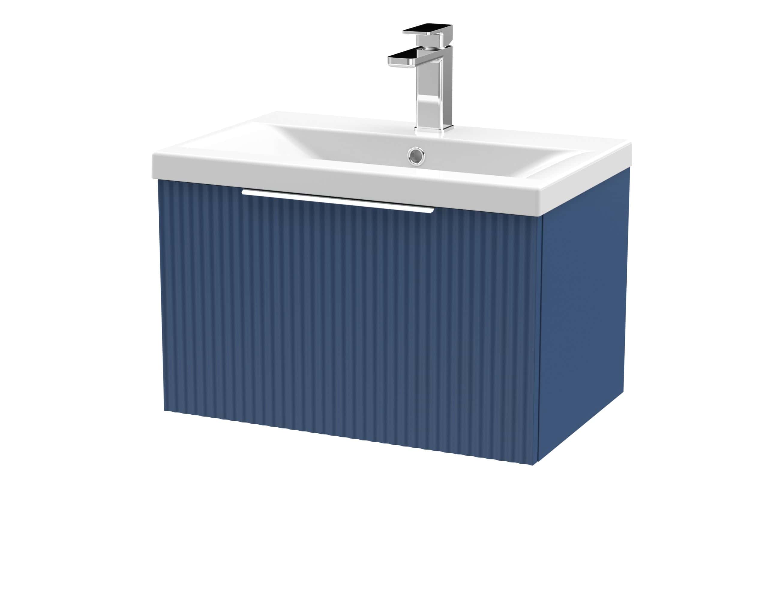 Modern bathroom vanity unit with integrated sink and sleek chrome tap, ideal for stylish bathrooms. Designed for durability and contemporary aesthetics, providing practical storage and functionality.