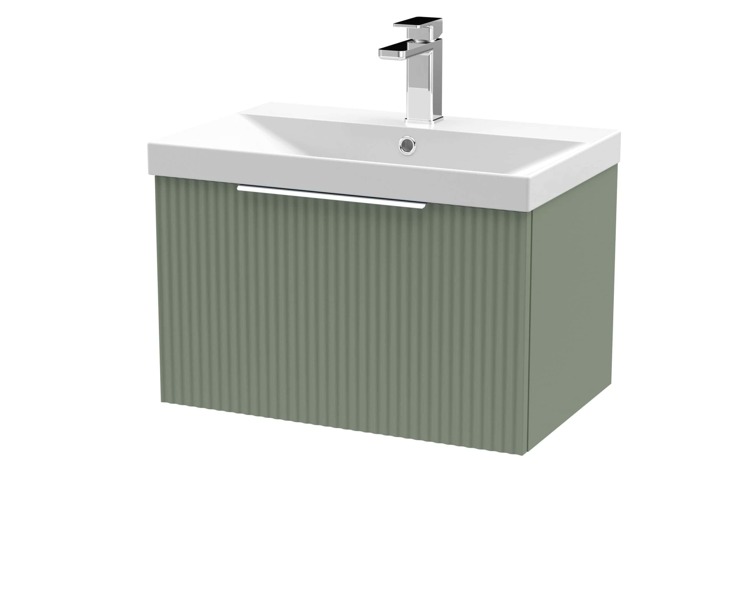 Modern bathroom vanity unit with integrated sink and sleek chrome tap, ideal for contemporary bathrooms and stylish bathroom renovations.