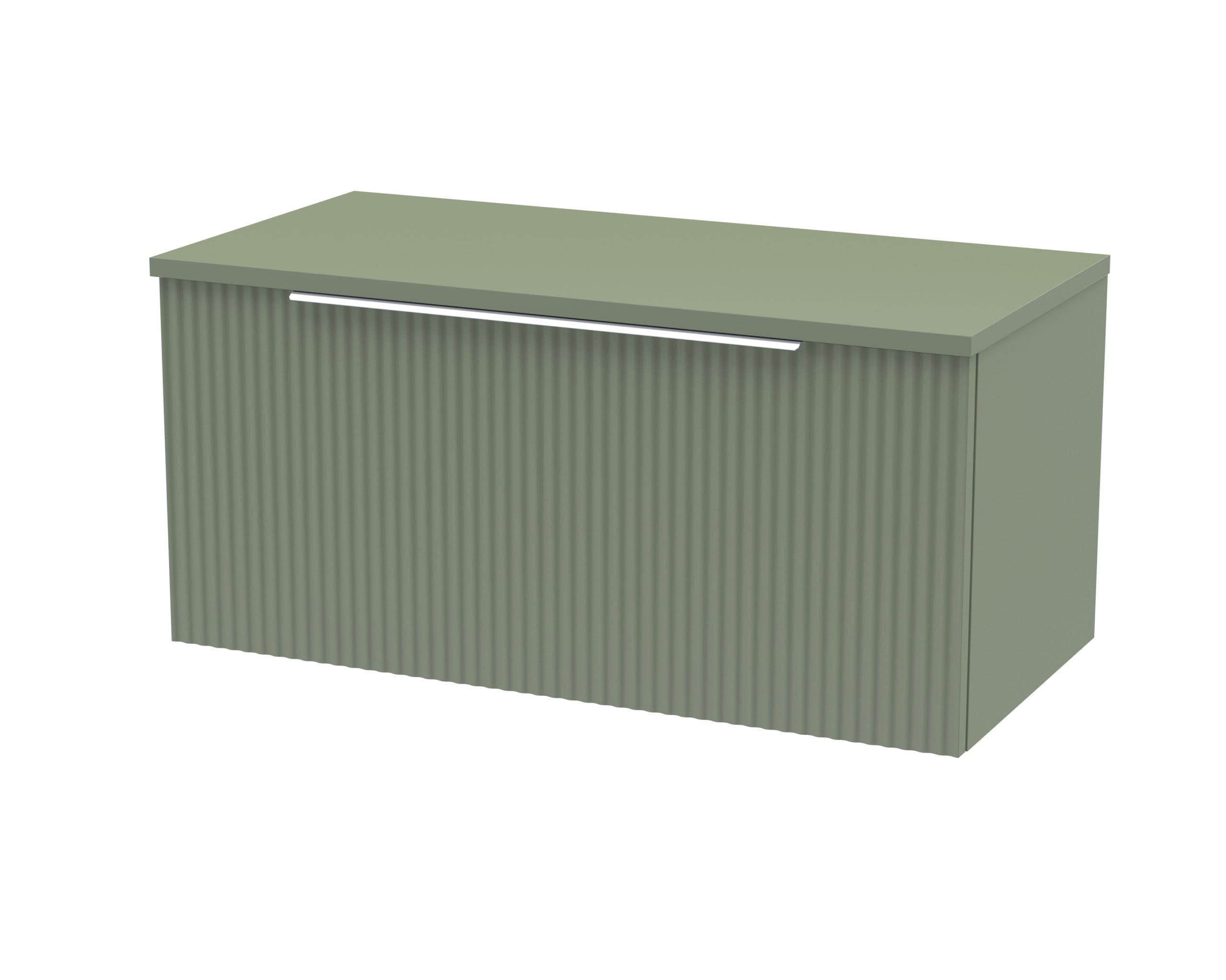 Stylish green bathroom storage cabinet with ribbed doors and sleek handle, perfect for organising toiletries and enhancing bathroom decor. Ideal for modern and contemporary bathroom spaces.