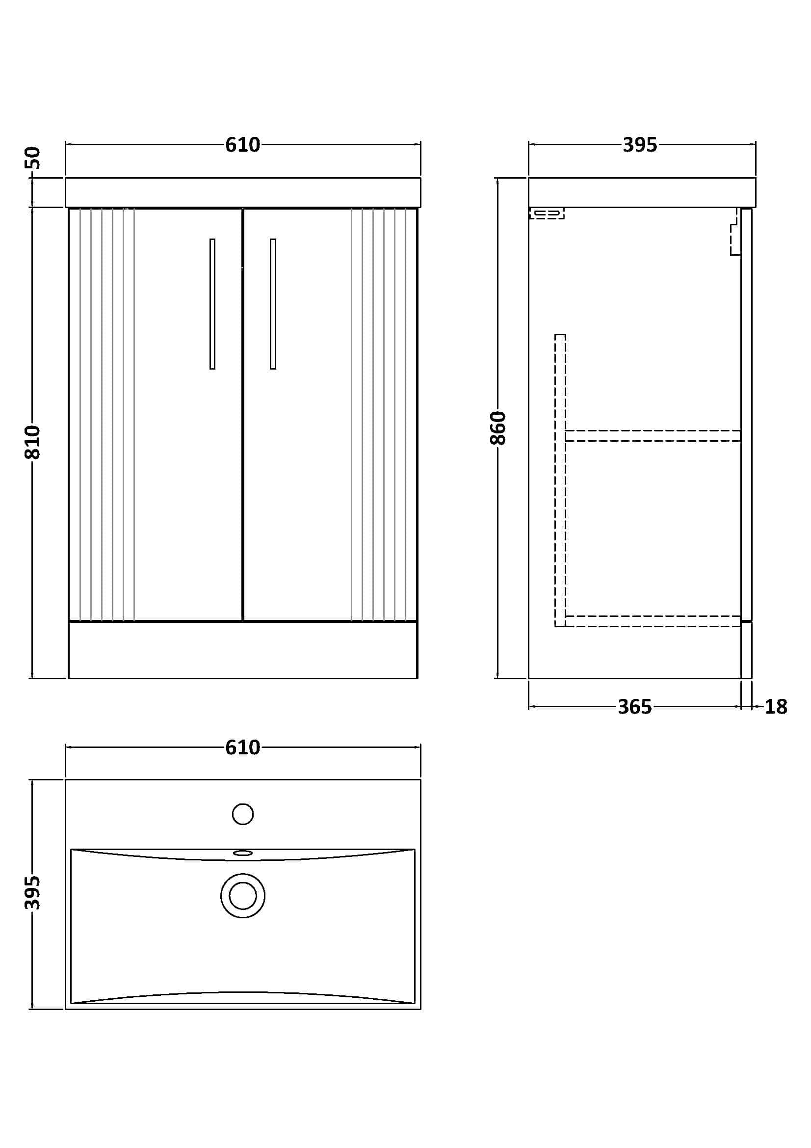 Sleek modern bathroom vanity unit with double doors, vertical ribbed detailing, and ample storage, perfect for contemporary bathroom renovations.
