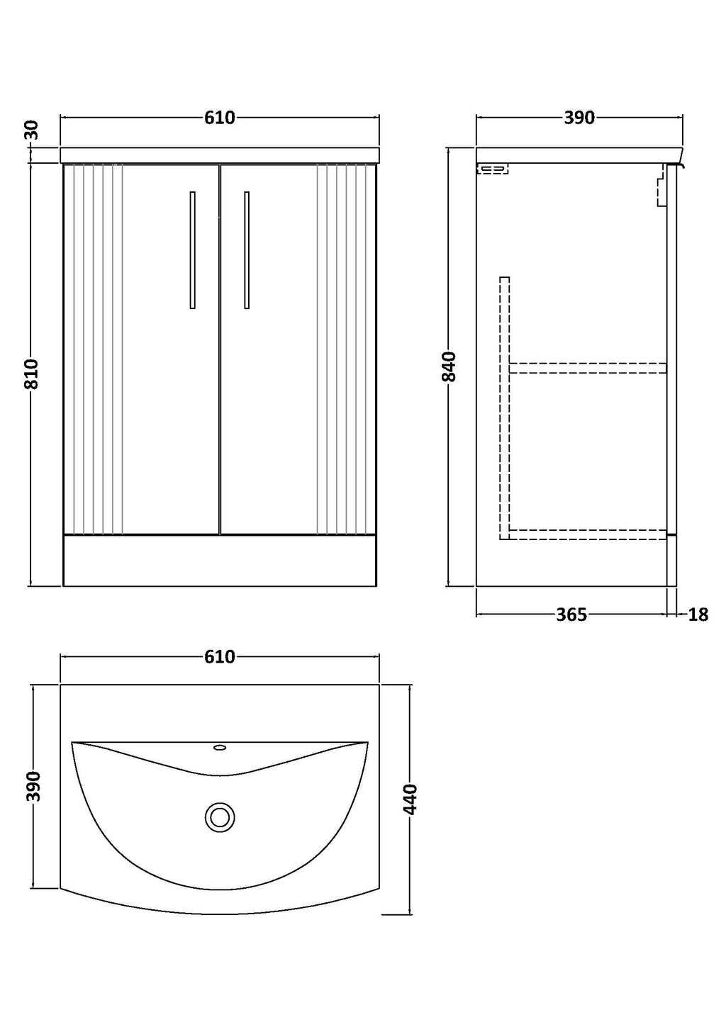 Modern bathroom cabinet with double doors and vertical wooden panels, ideal for bathroom storage solutions. Designed for style and functionality, suitable for contemporary bathrooms.
