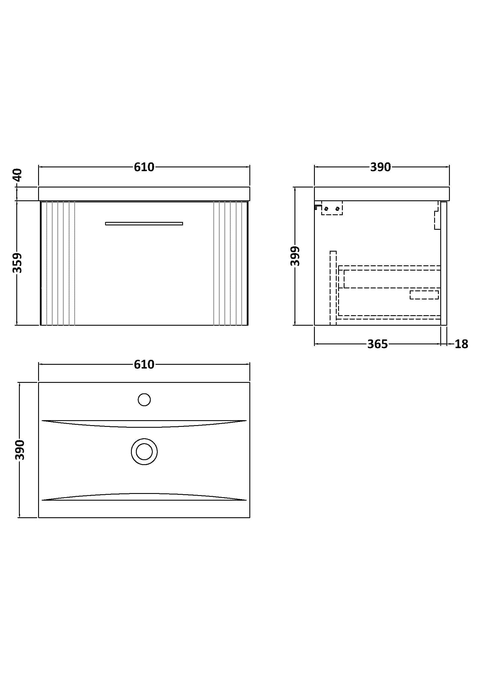Modern bathroom vanity unit with sleek design and ample storage space, ideal for contemporary bathroom decor. Features detailed technical drawings highlighting dimensions and functional components.