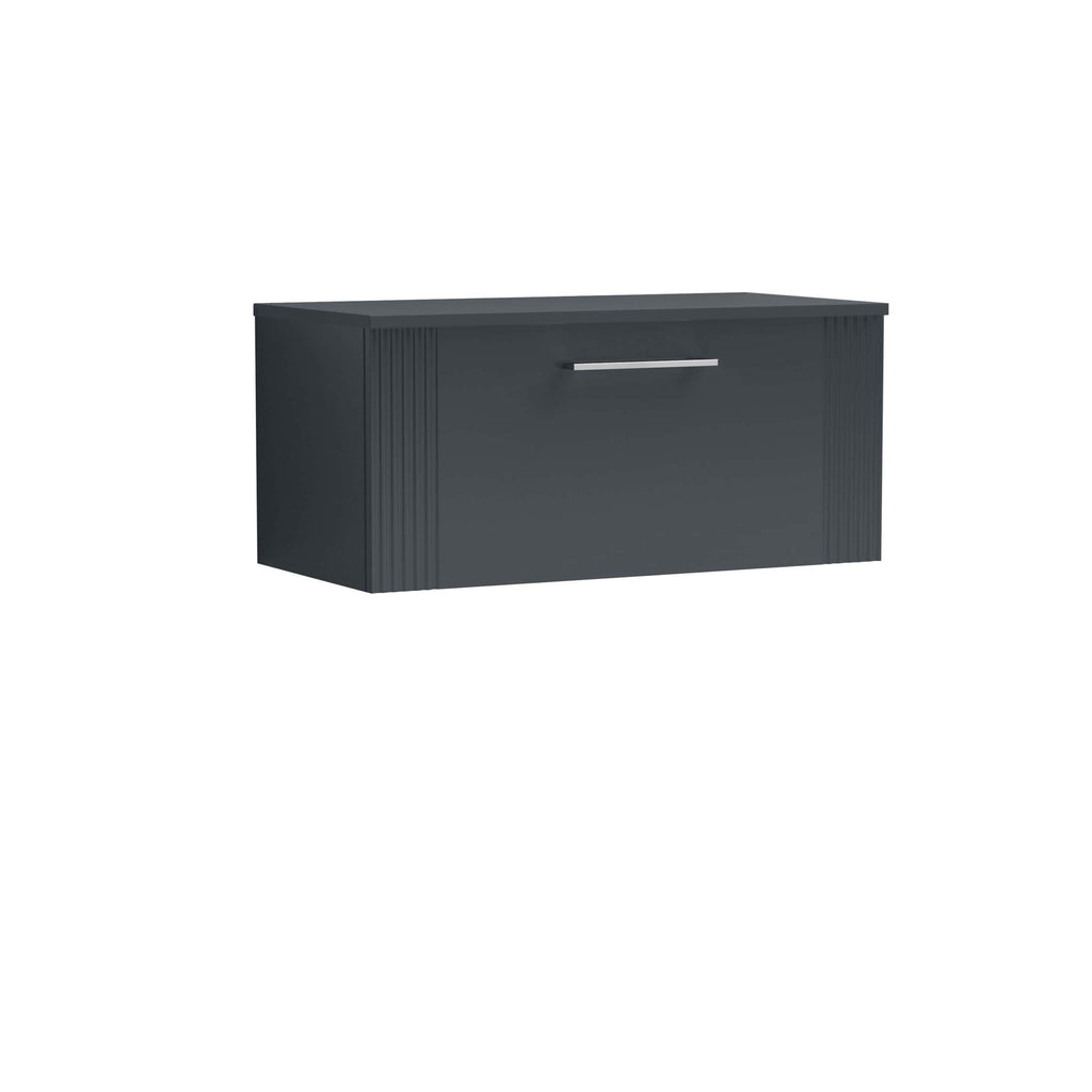 Sleek and modern black bathroom wall cabinet with silver handle, ideal for bathroom storage solutions, washroom organisation, and contemporary bathroom design.