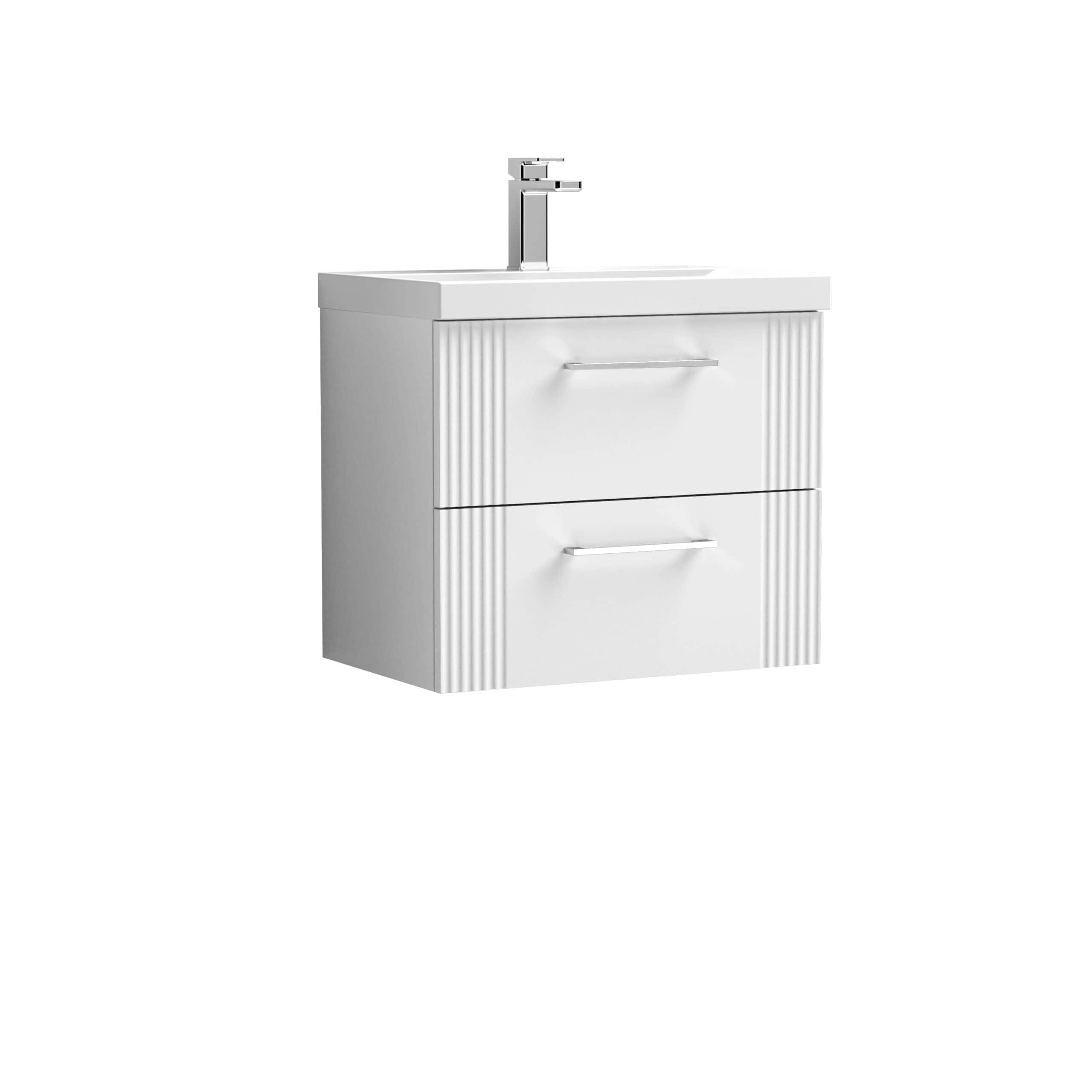 Contemporary white bathroom vanity with integrated sink and chrome faucet, ideal for modern bathroom spaces focusing on style and functionality for bathroom remodels.