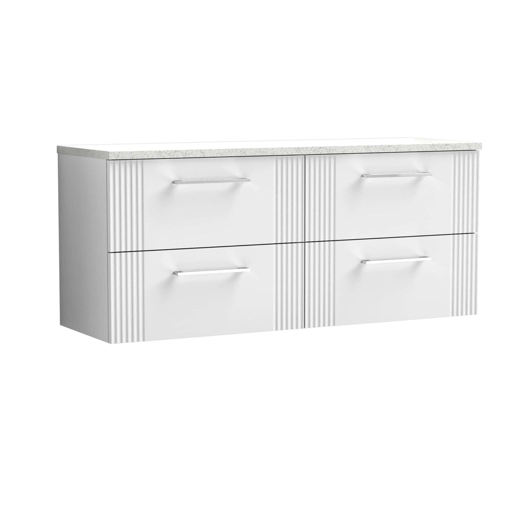 Nuie Deco 4 Drawer Wall Hung Vanity Unit With Worktop - 1200mm