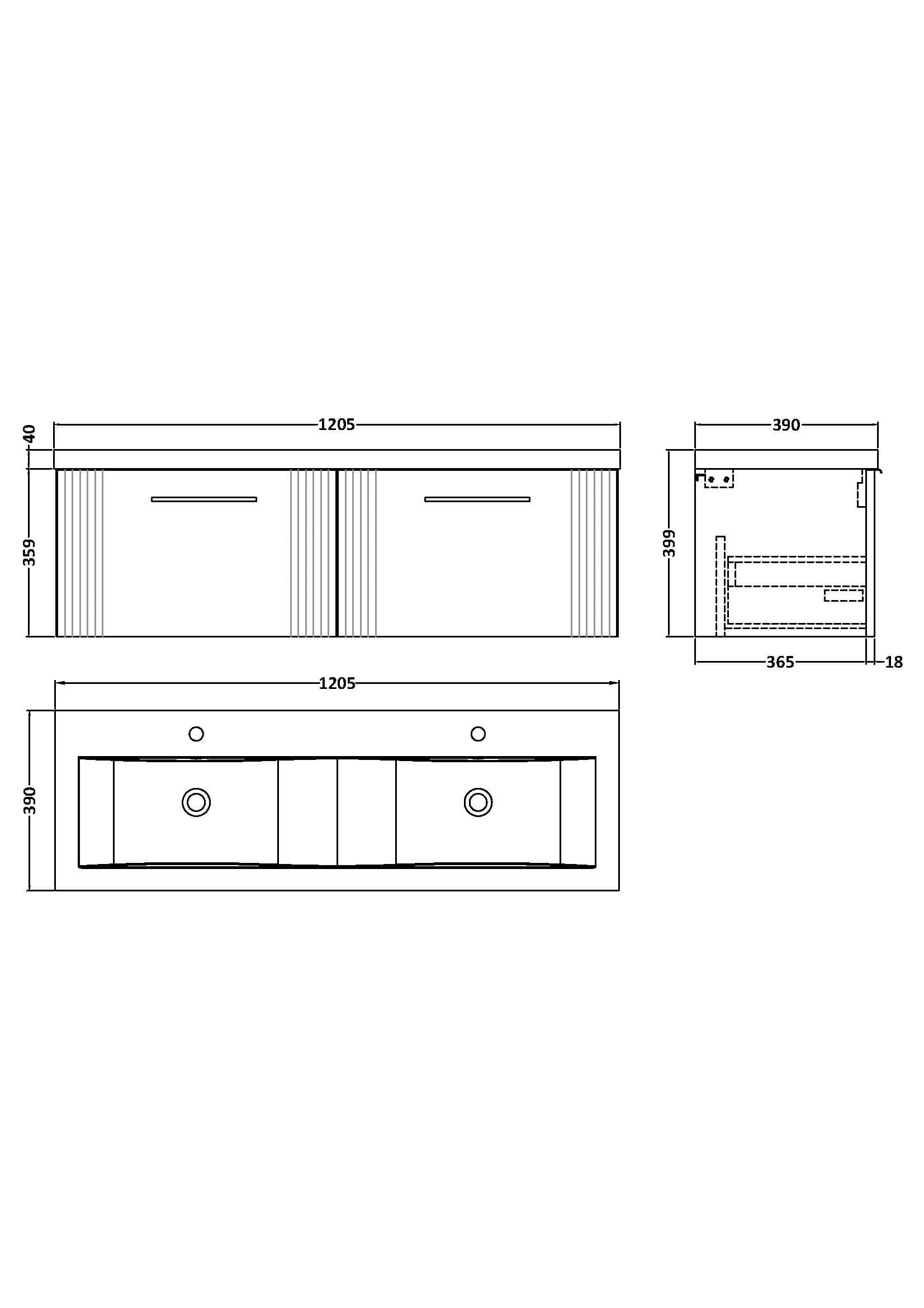 Modern bathroom vanity unit with double sinks and storage, perfect for contemporary Bubly bathrooms with sleek design and functional space utilisation.