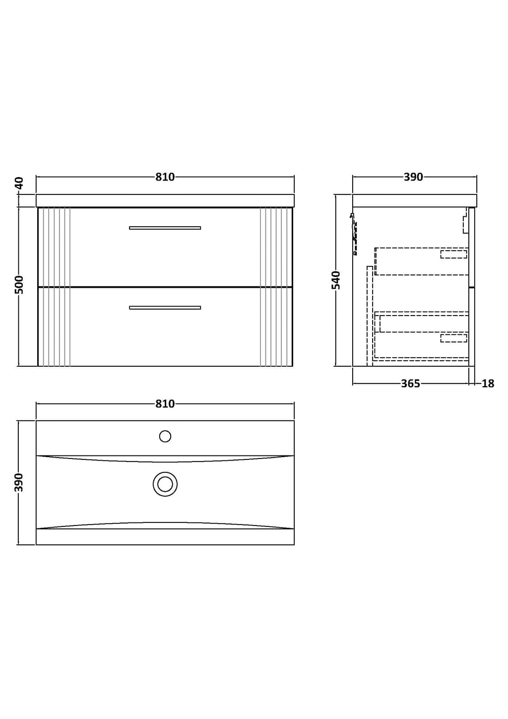 Stylish bathroom vanity unit with two drawers and modern handle design, perfect for bathroom storage and organisation. Durable construction and sleek finish ideal for contemporary bathroom interiors.