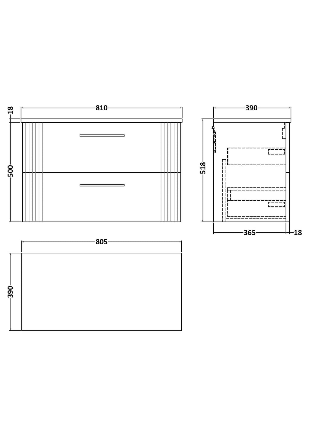 Stylish modern bathroom vanity with sleek drawers and clean lines, perfect for contemporary Bubly bathrooms. Ideal for efficient storage and elegant design.