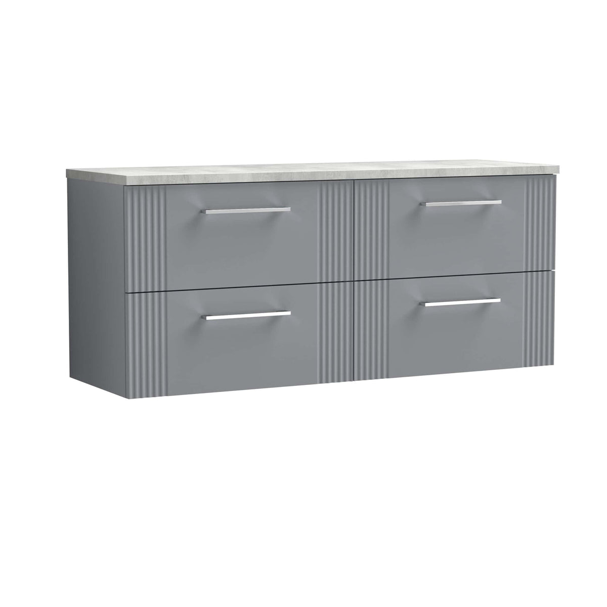 Nuie Deco 4 Drawer Wall Hung Vanity Unit With Worktop - 1200mm