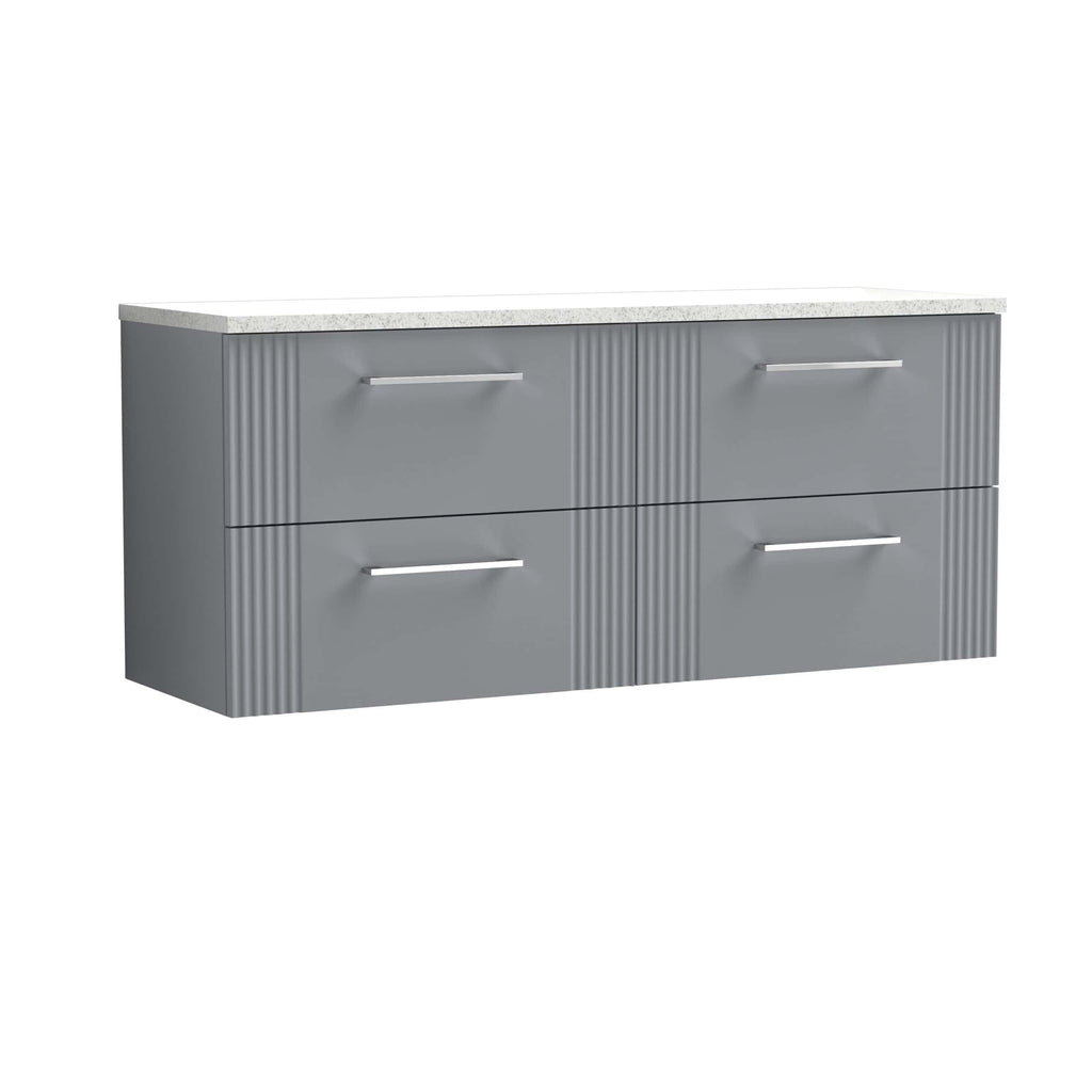 Nuie Deco 4 Drawer Wall Hung Vanity Unit With Worktop - 1200mm