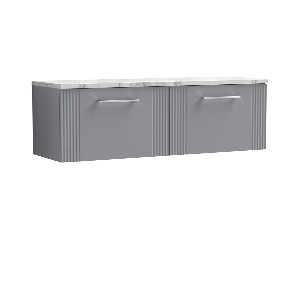 Nuie Deco 2 Drawer Wall Hung Vanity Unit With Worktop - 1200mm