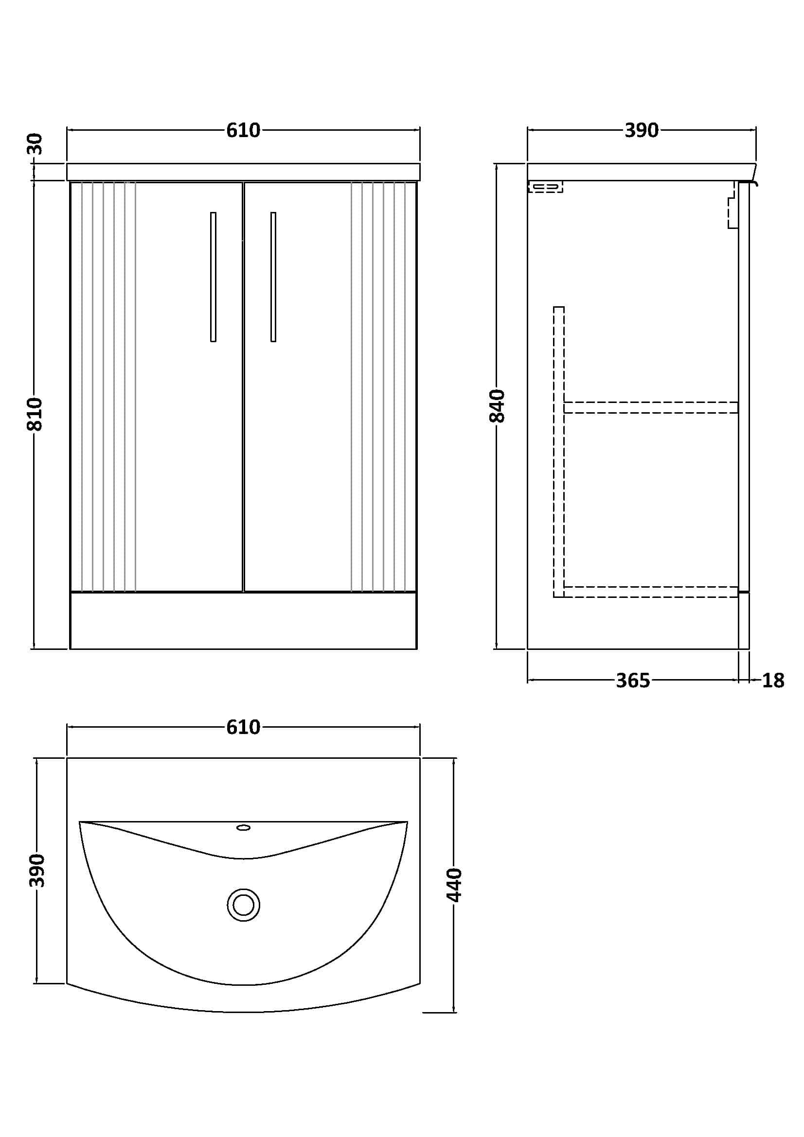Sleek modern bathroom vanity with wooden finish, double doors, and integrated handles, ideal for contemporary bathroom decor.