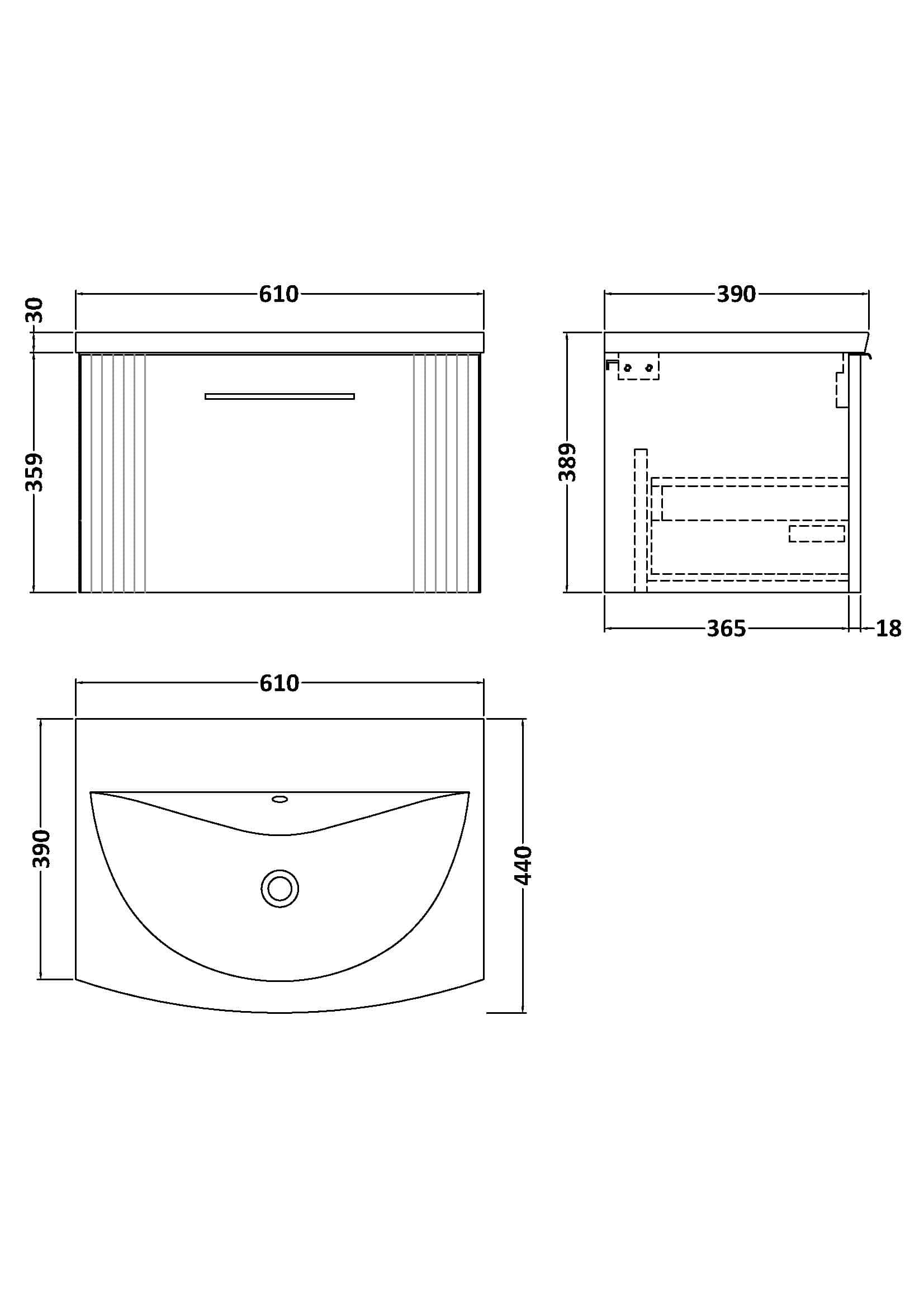 Sleek modern bathroom vanity with integrated sink, compact design ideal for small bathrooms, high-quality materials, elegant finish, measurements for custom fit, perfect for contemporary bathroom renovations.